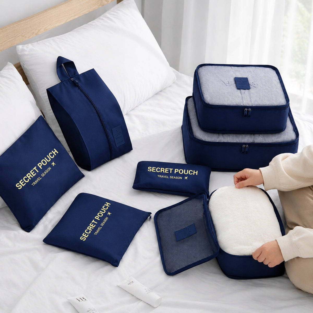 TRAVEL SUITCASE ORGANIZERS SET OF 7 SKY TRAVEL BAGS Packaging status original