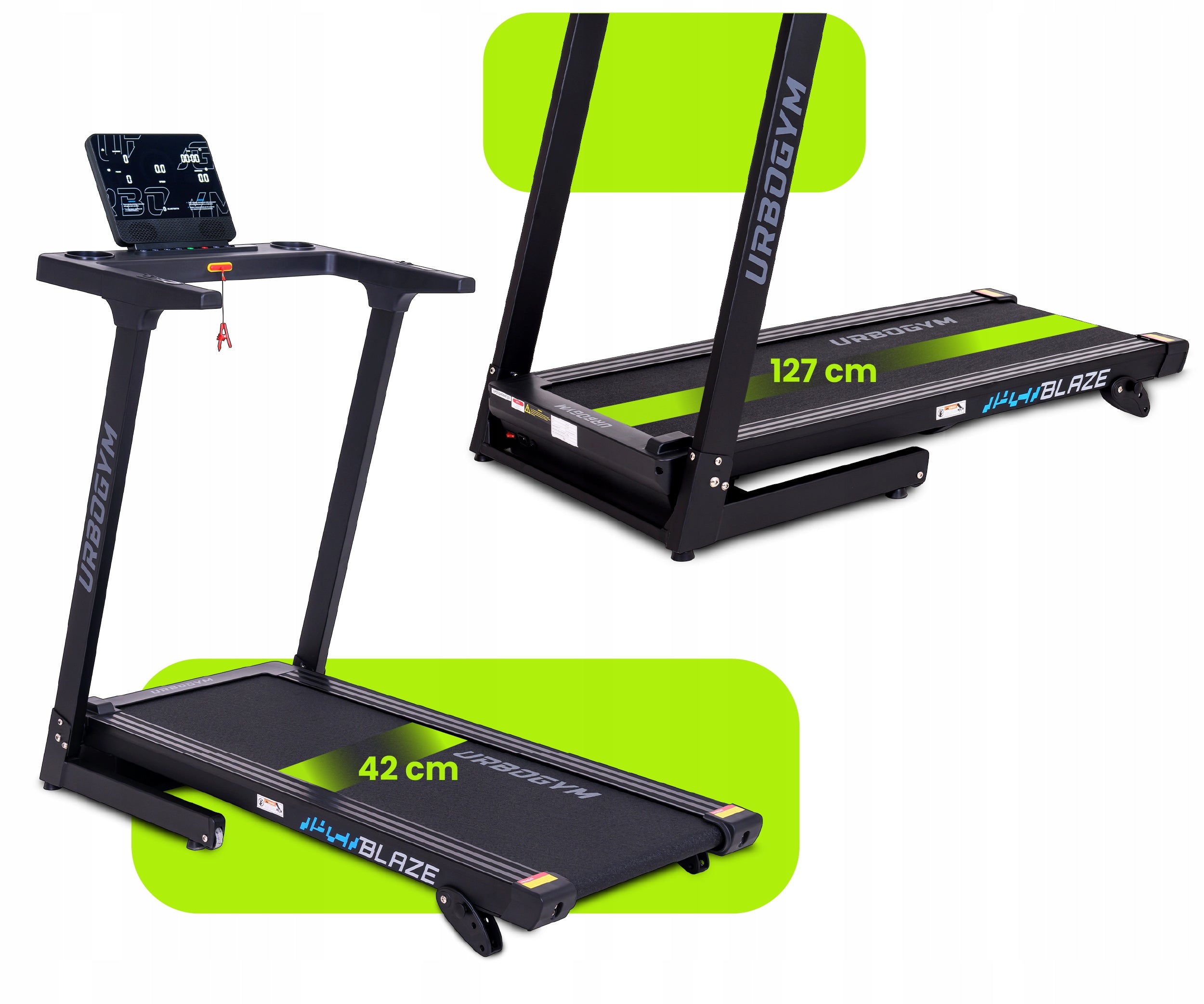 TREADMILL ELECTRIC HOME BLAZE INCLINATION ADJUSTMENT BLUETOOTH CUSHIONING Maximum user weight 130 kg