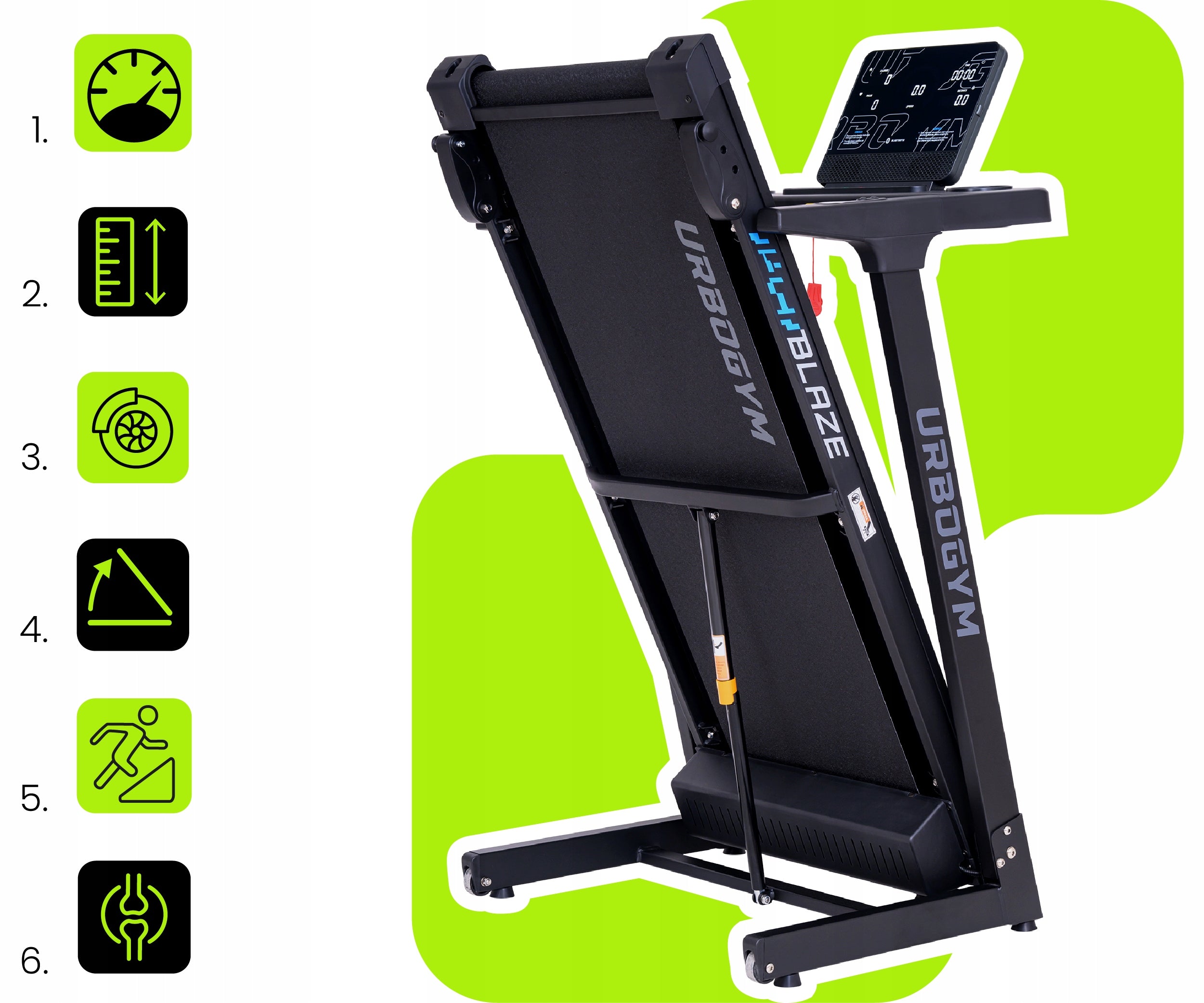 TREADMILL ELECTRIC HOME BLAZE INCLINATION ADJUSTMENT BLUETOOTH CUSHIONING Model BLAZE