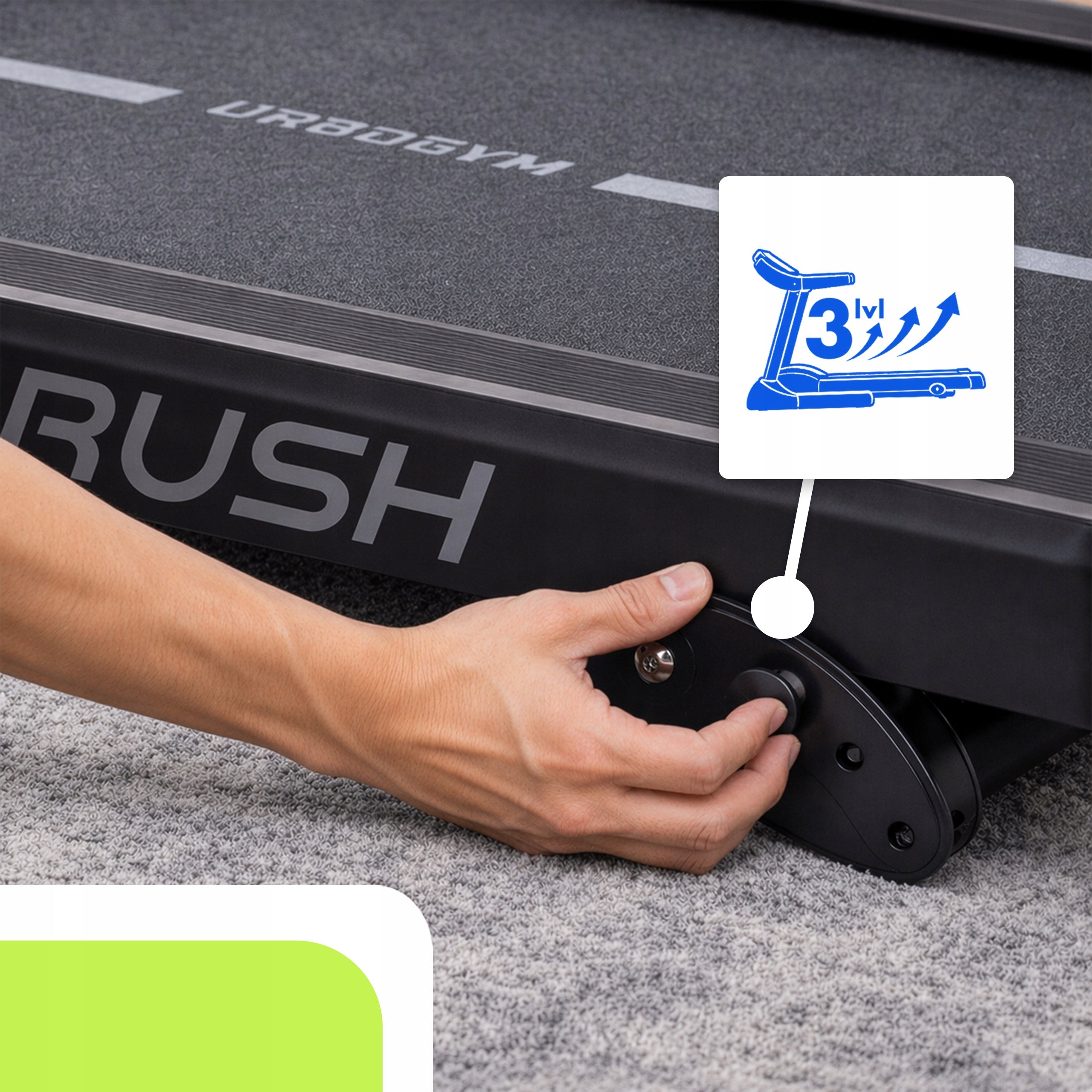 TREADMILL ELECTRIC HOME RUSH TILT ADJUSTMENT FOLDABLE BLUETOOTH Maximum user weight 140 kg