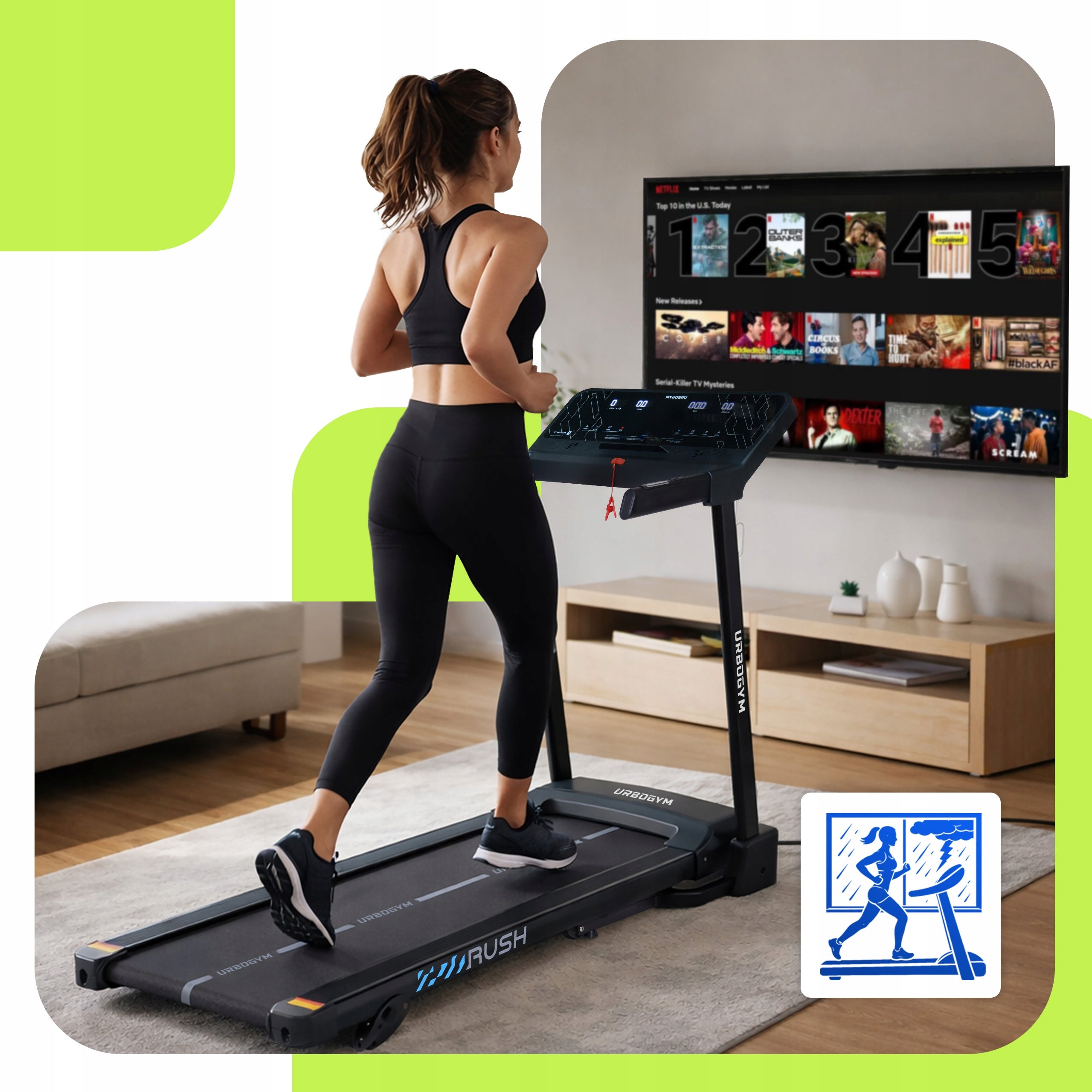 TREADMILL ELECTRIC HOME RUSH TILT ADJUSTMENT FOLDABLE BLUETOOTH Packaging status original