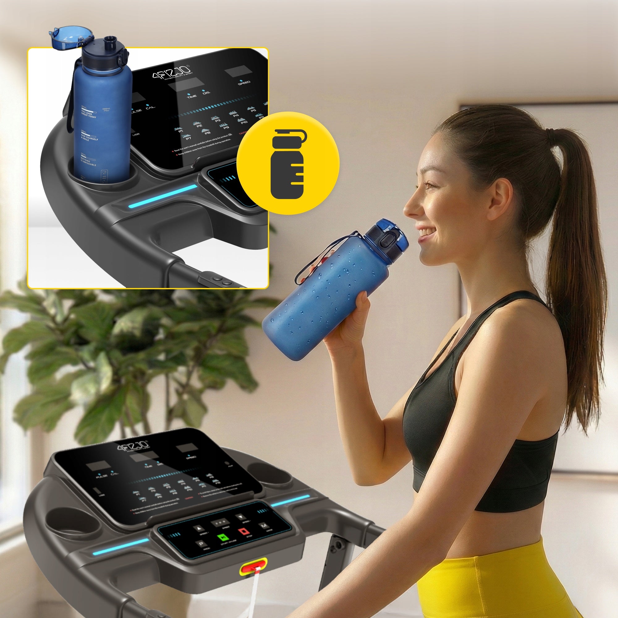 TREADMILL ELECTRIC HOME TRAINING CUSHIONING TILT ADJUSTMENT Brand 4FIZJO