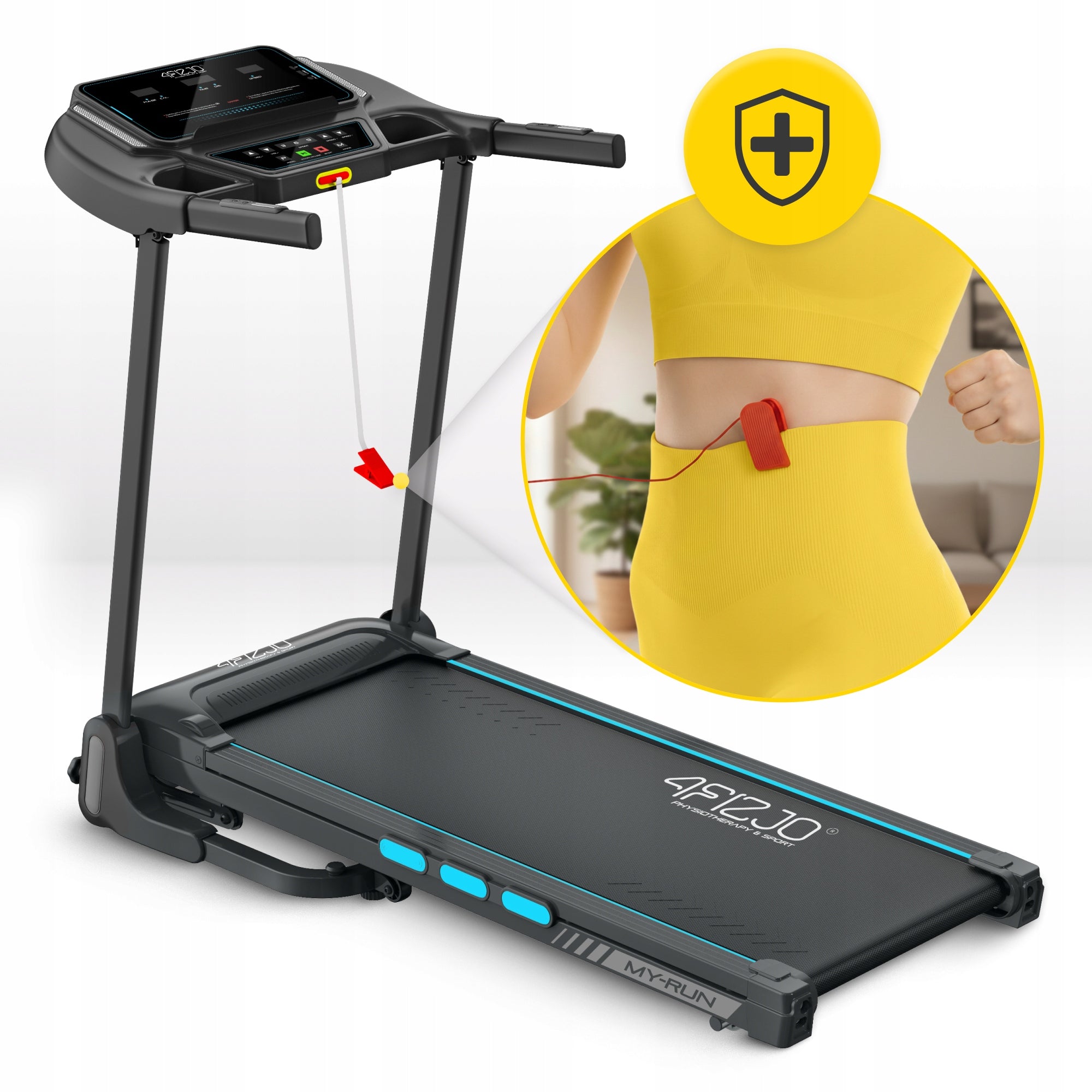 TREADMILL ELECTRIC HOME TRAINING SLOPE APPLICATION CUSHIONING RUN Measurements training duration distance speed pulse burned calories