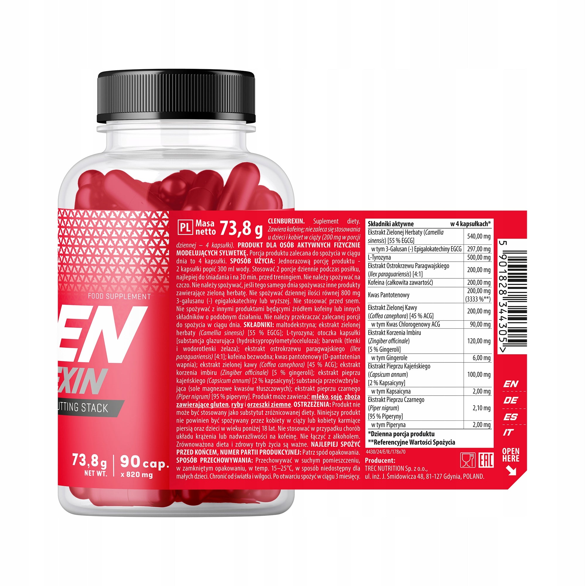 TREC CLENBUREXIN 90 + 90 REDUCTION SLIMMING - Supplement for a healthy diet Manufacturer code najlepsze tabletki na odchudzanie skuteczne