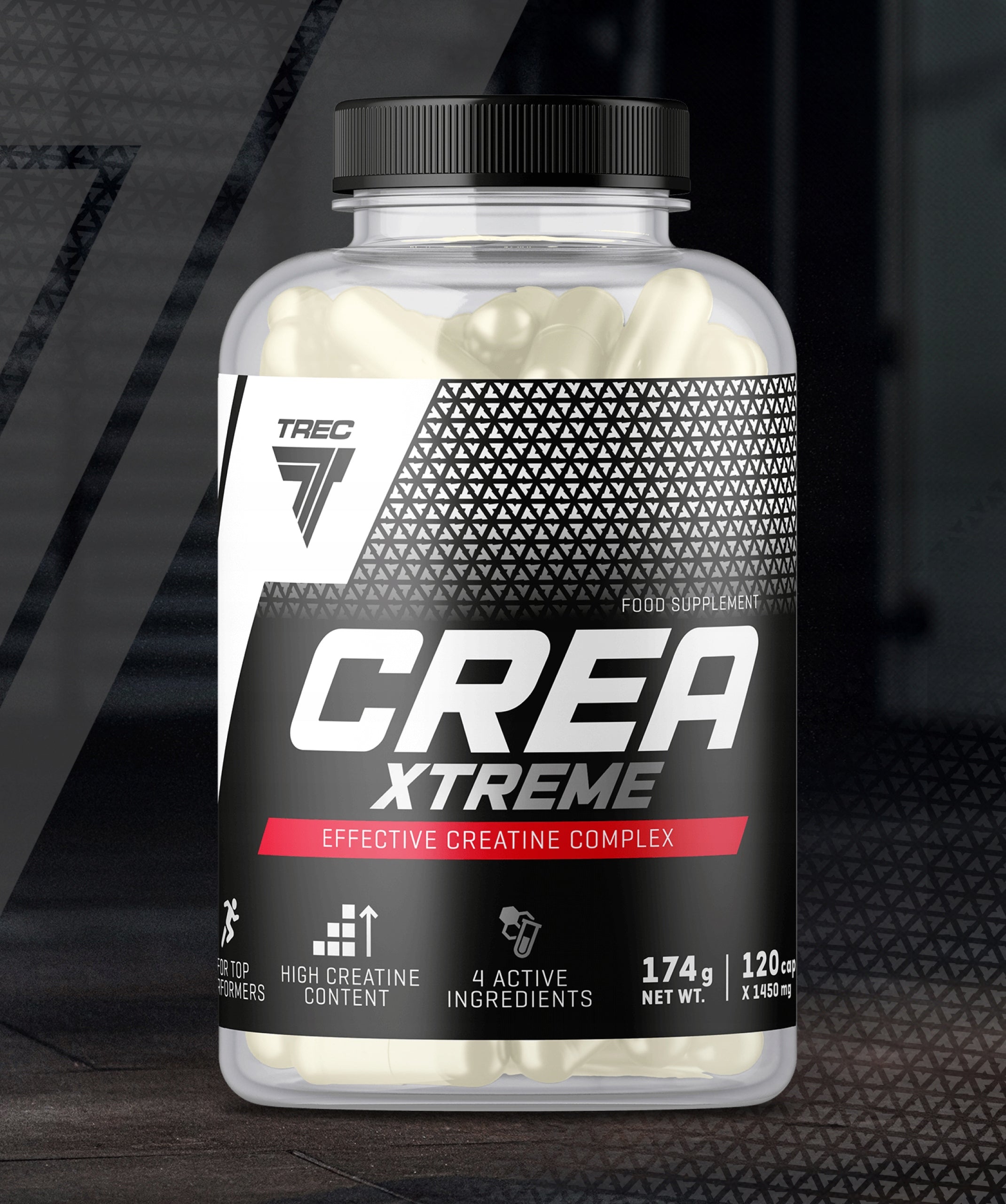 TREC CREA XTREME EFFECTIVE CREATINE COMPLEX MONOHYDRAT |120 kaps. Packaging status original