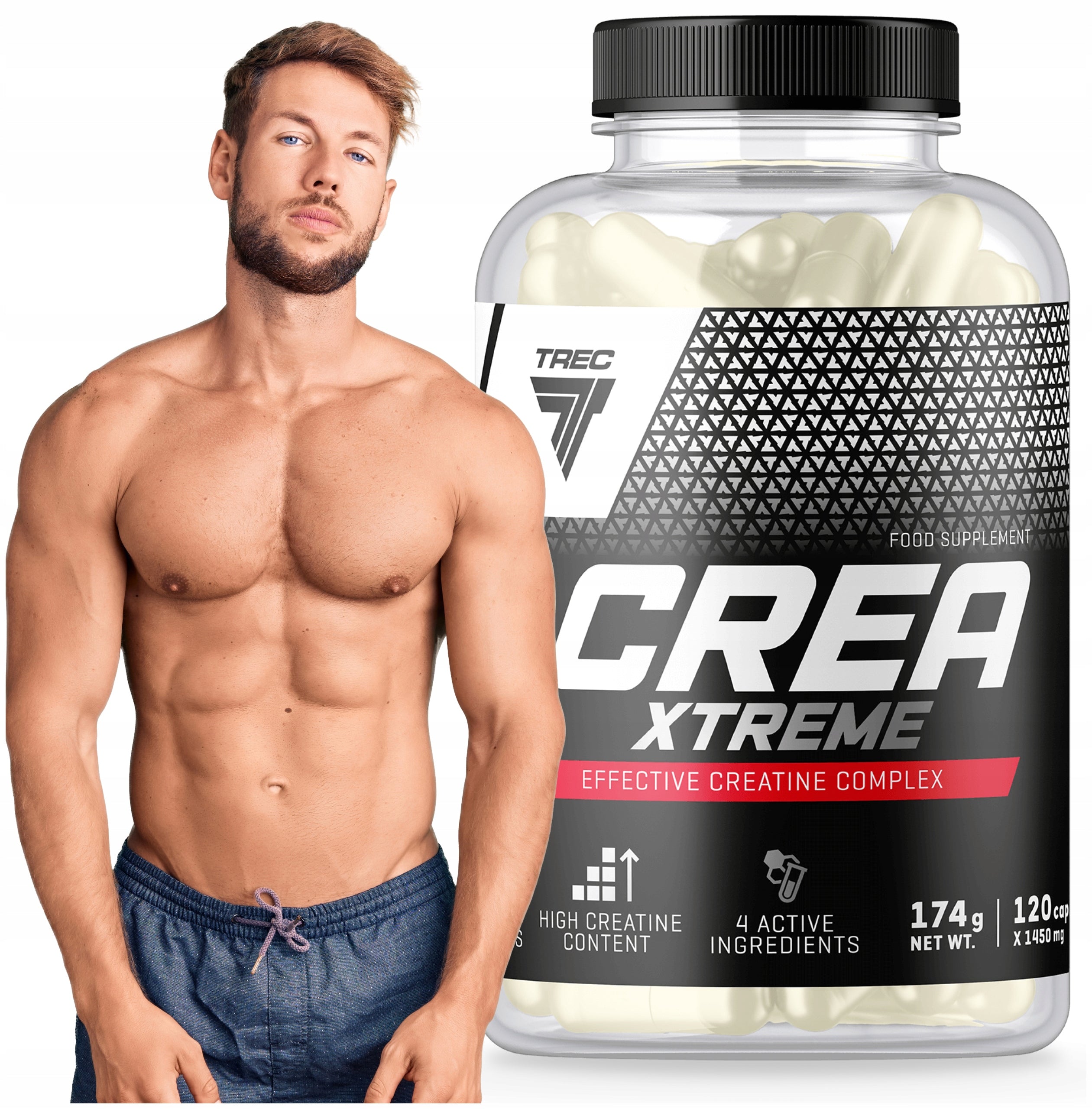 TREC CREA XTREME EFFECTIVE CREATINE COMPLEX MONOHYDRAT |120 kaps.