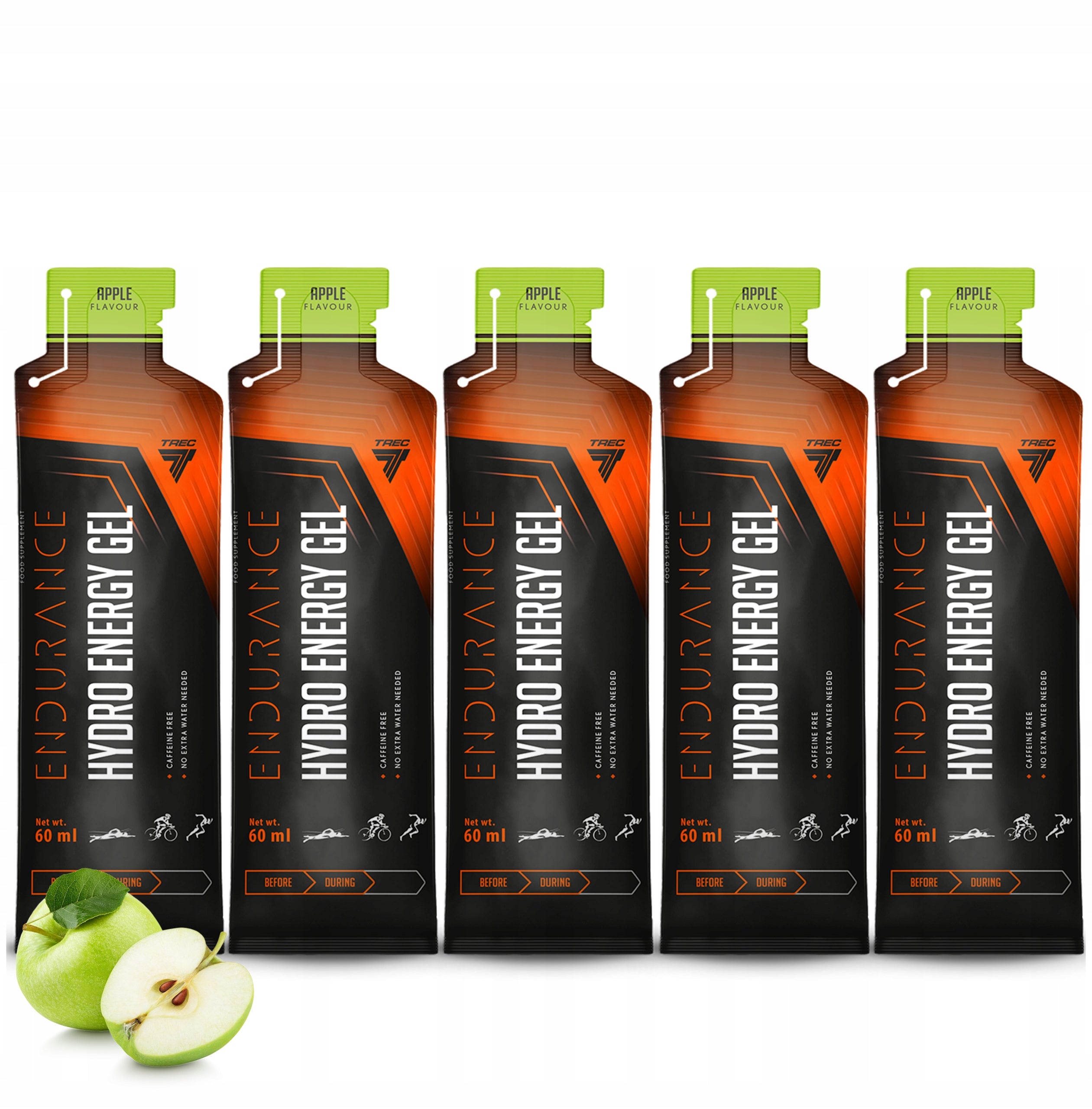 TREC ENDURANCE HYDRO ENERGY GEL APPLE ENERGY GEL WITH MINERALS|5x60 ml