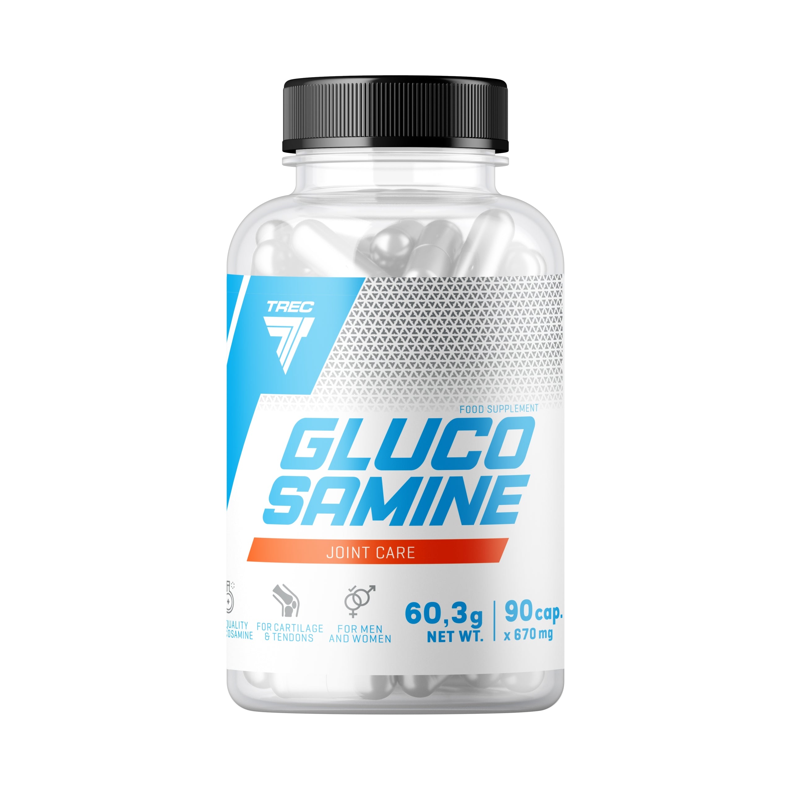 TREC GLUCOSAMINE 90CAPS. GLUCOSAMINE HEALTHY JOINTS