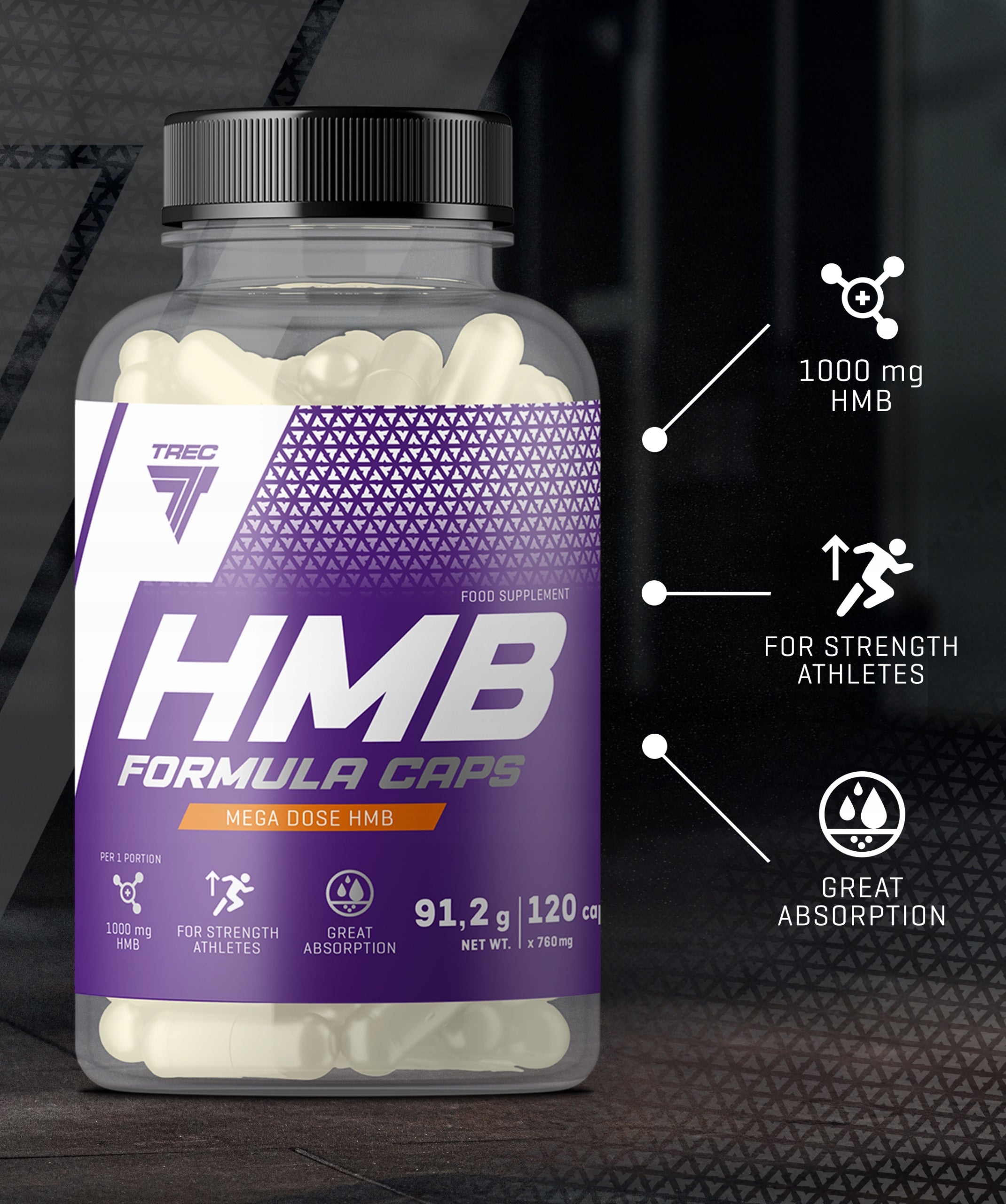 TREC HMB FORMULA 120 kaps SCULPTURE FAT BURNER MUSCLE GROWTH CATABOLISM Expiration date at least six months from the date of purchase