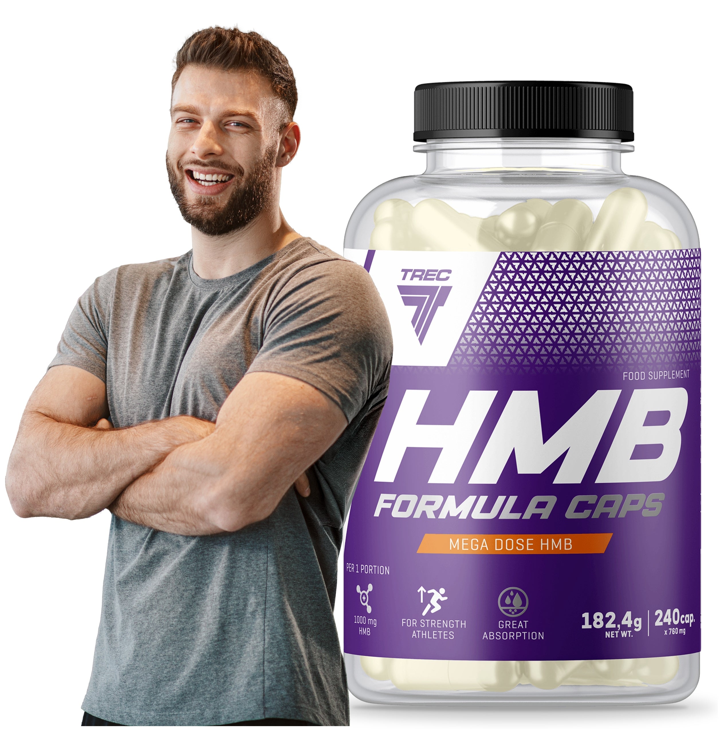 TREC HMB FORMULA CAPS 240 kaps SCULPTURE MUSCLE SILHOUETTE CATABOLISM