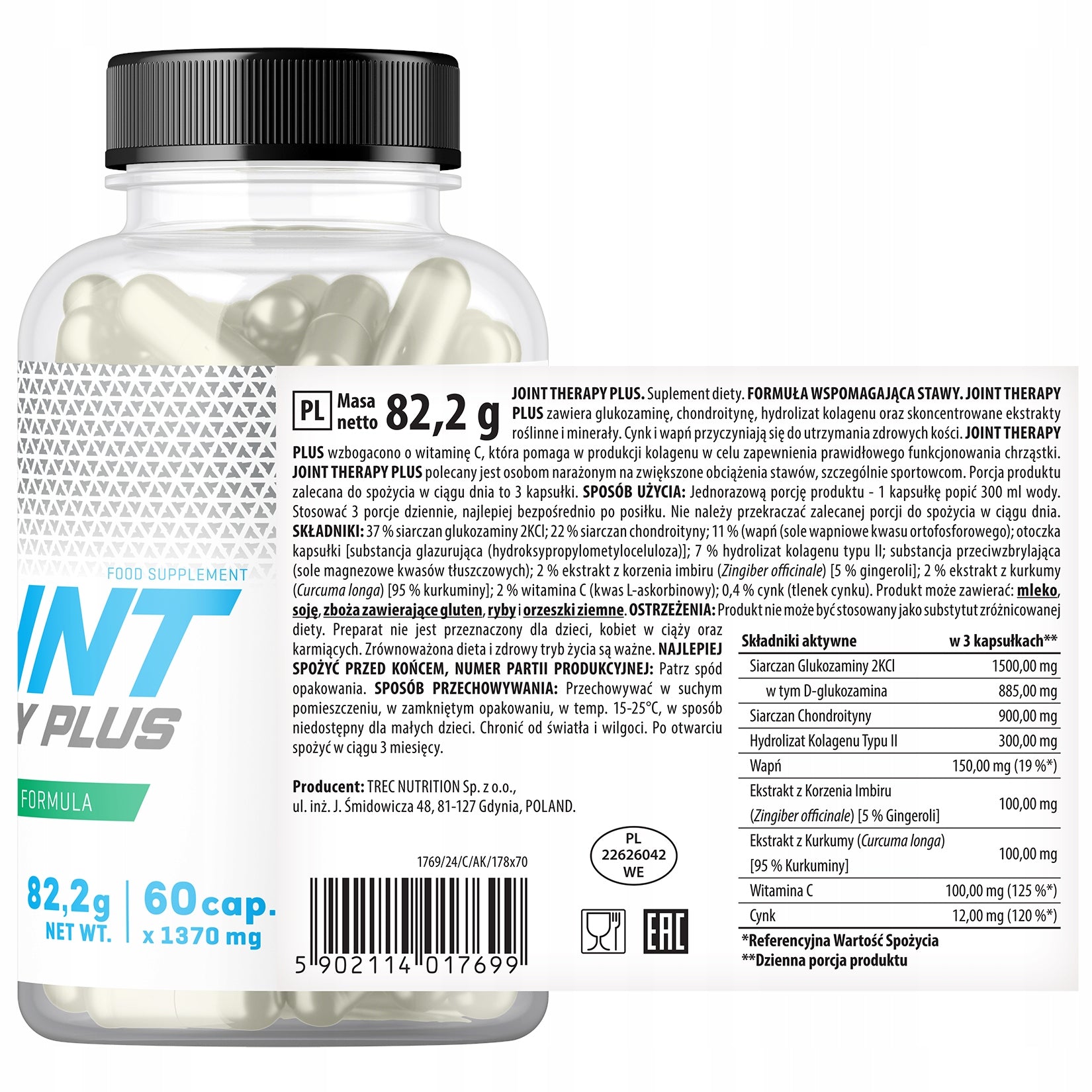TREC JOINT THERAPY PLUS 60 tablets HEALTHY JOINTS INJURY EAN (GTIN) 5902114017699
