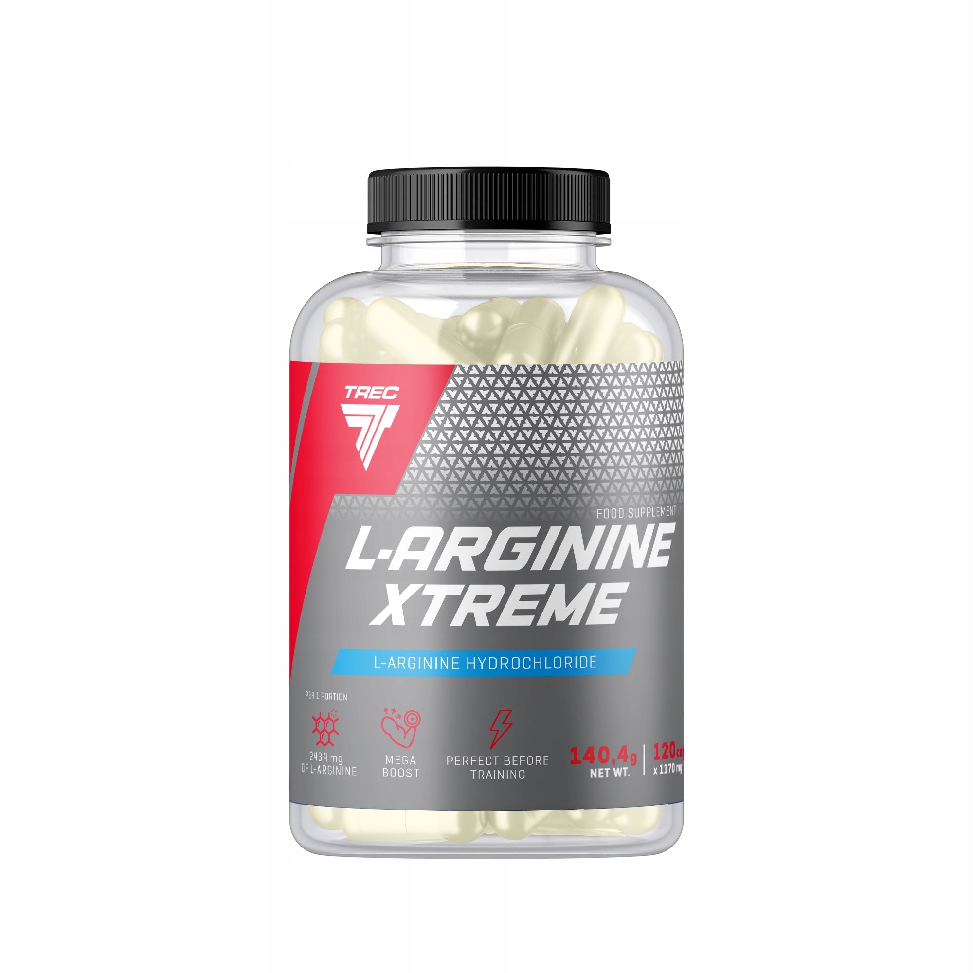TREC L-ARGININE XTREME 120 CAPSULES MEGA BOOSTER PUMP Strength & Muscle Manufacturer code L-arginina xtreme 120 kap siła mięśnie moc