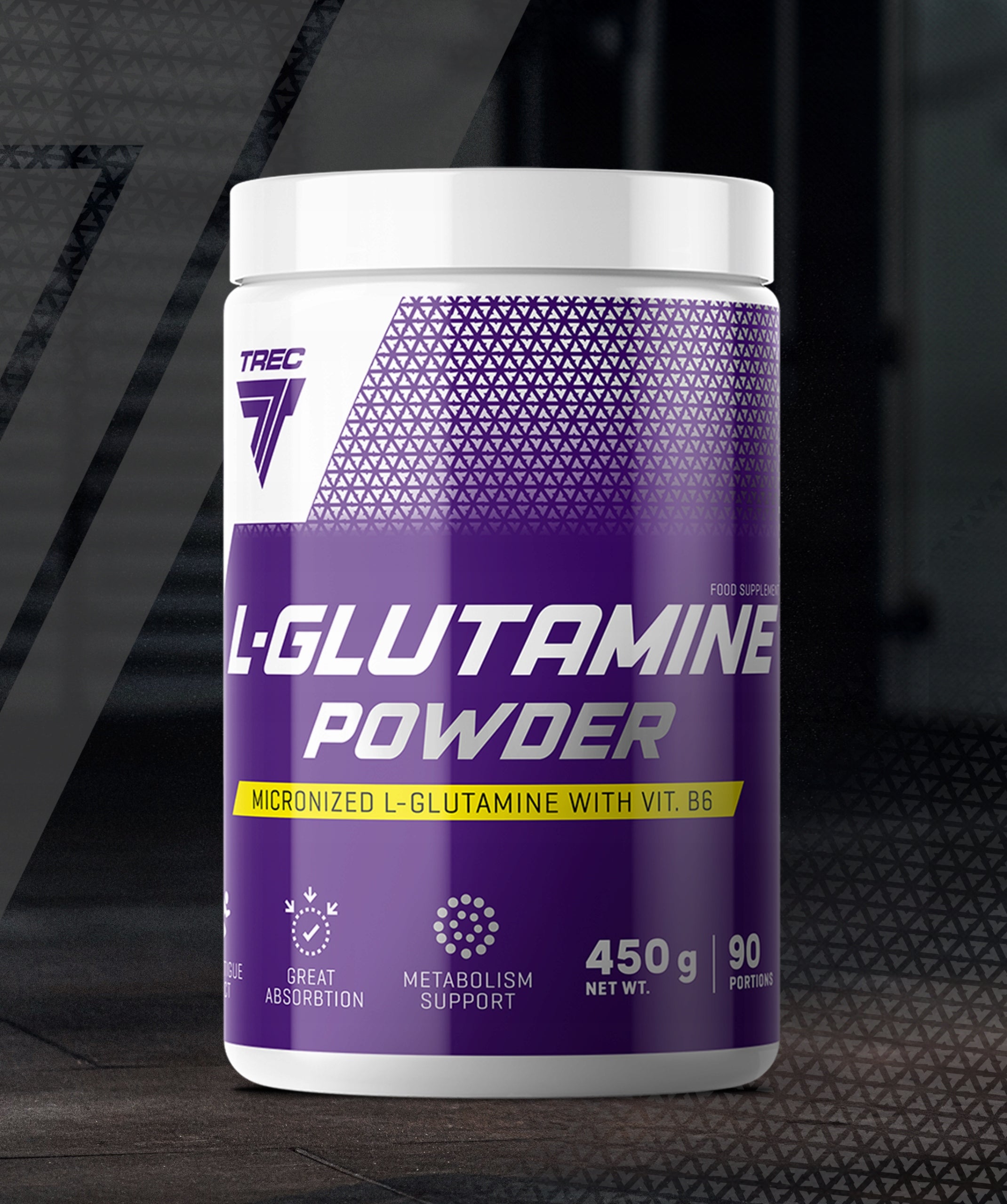 TREC L-Glutamine Powder VITAMIN B6 FATIGUE FERTILIZATION REGENERATION|450 g Packaging status original
