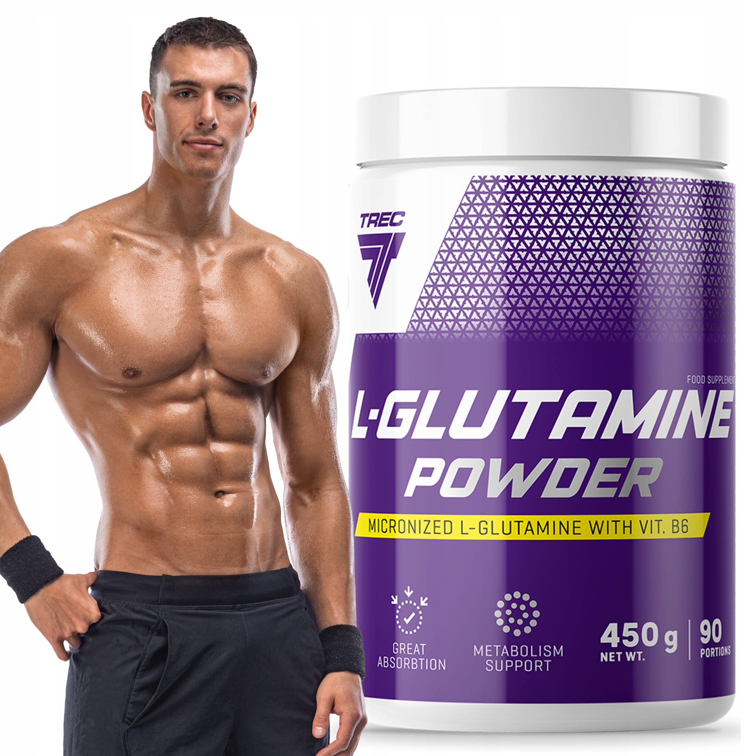 TREC L-Glutamine Powder VITAMIN B6 FATIGUE FERTILIZATION REGENERATION|450 g
