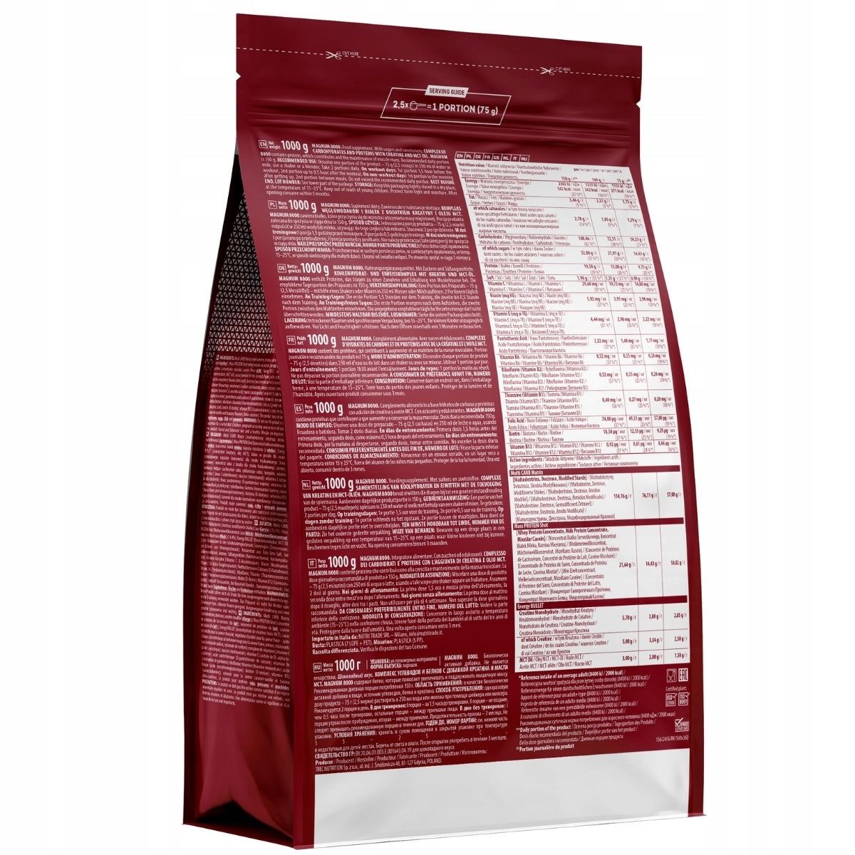 TREC MAGNUM 8000 1000g GAINER FOR MASS AND STRENGTH | Chocolate Expiration date at least 1 year from the date of purchase