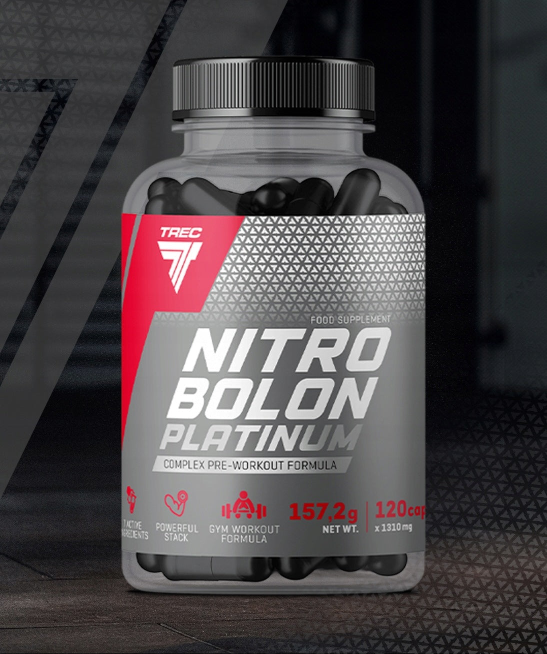 TREC NITROBOLON PLATINUM CREA STRENGTH PUMP MASS PRE-WORKOUT|120 capsules Packaging status original