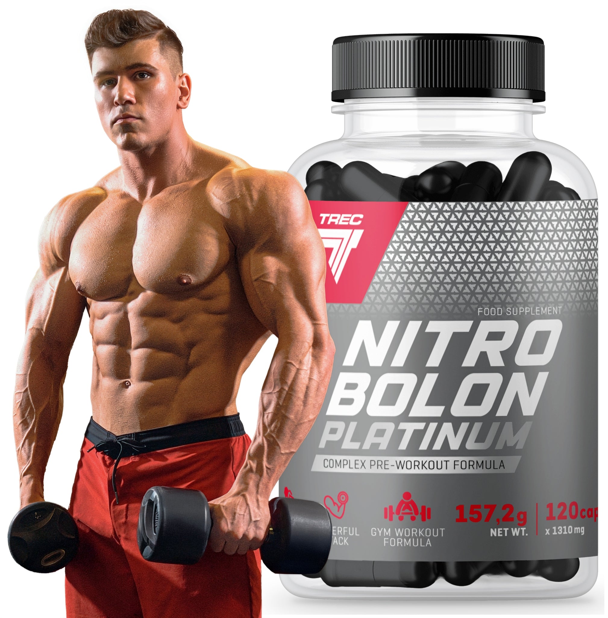 TREC NITROBOLON PLATINUM CREA STRENGTH PUMP MASS PRE-WORKOUT|120 capsules