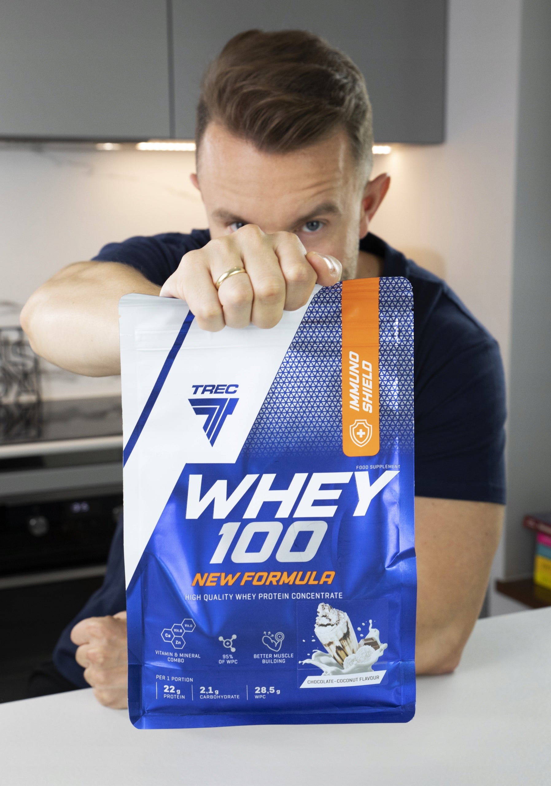 TREC PROTEIN WHEY 100 PREMIUM PROTEIN CONDITIONER NF HAZELNUT NUT Expiration date at least six months from the date of purchase