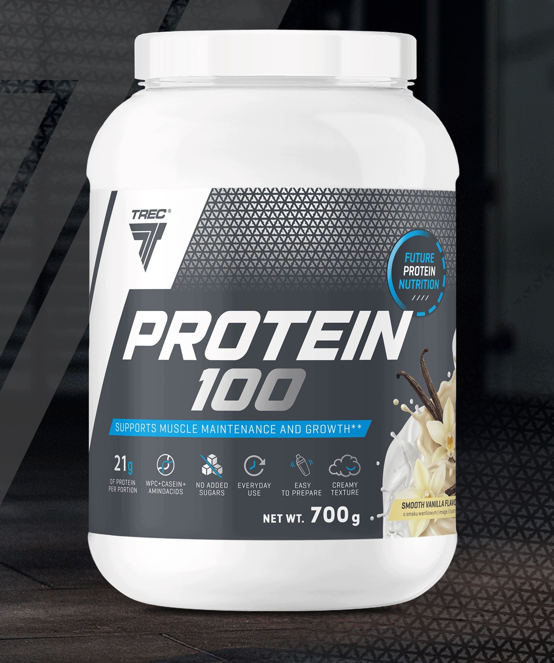 TREC Protein Conditioner with WPC PROTEIN 100 700g Protein for Muscle Mass and Strength Packaging status original