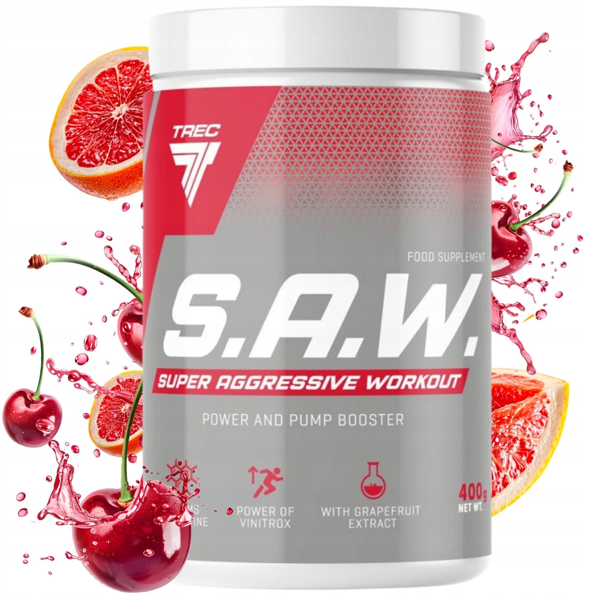 TREC S.A.W. 400g PRE-WORKOUT PUMP SAW | CHERRY GREJFRUIT