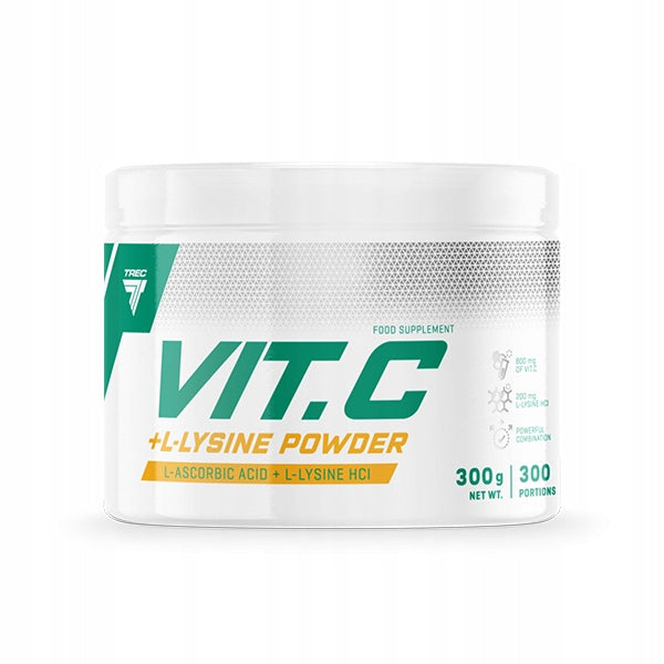 TREC VIT C + L-LYSINE 300G IMMUNITY HEALTH Vitamin C 800mg in 1g L-lysine