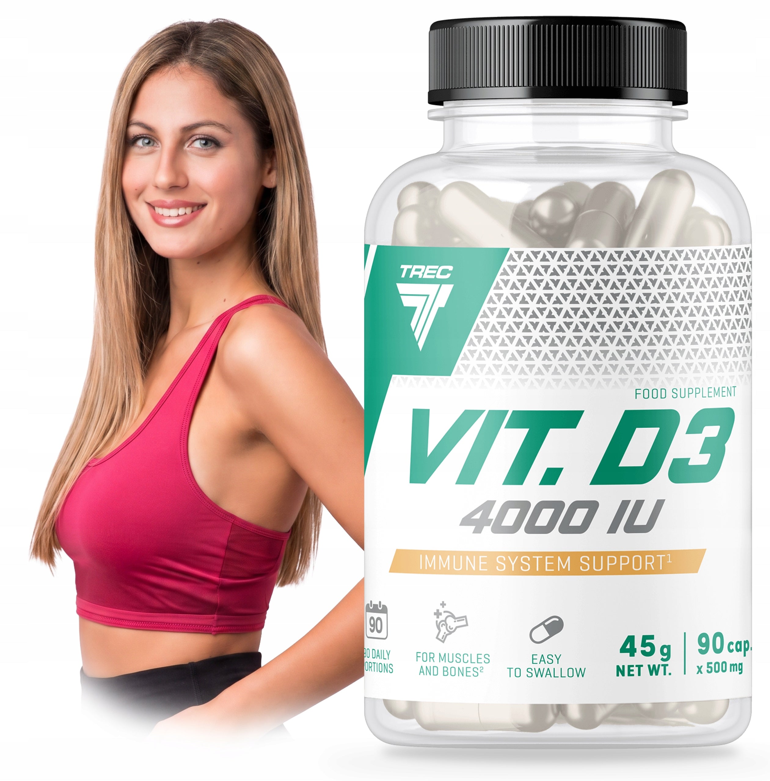 TREC VITAMIN D3 4000 IU Support for Muscle Immune System|90 capsules