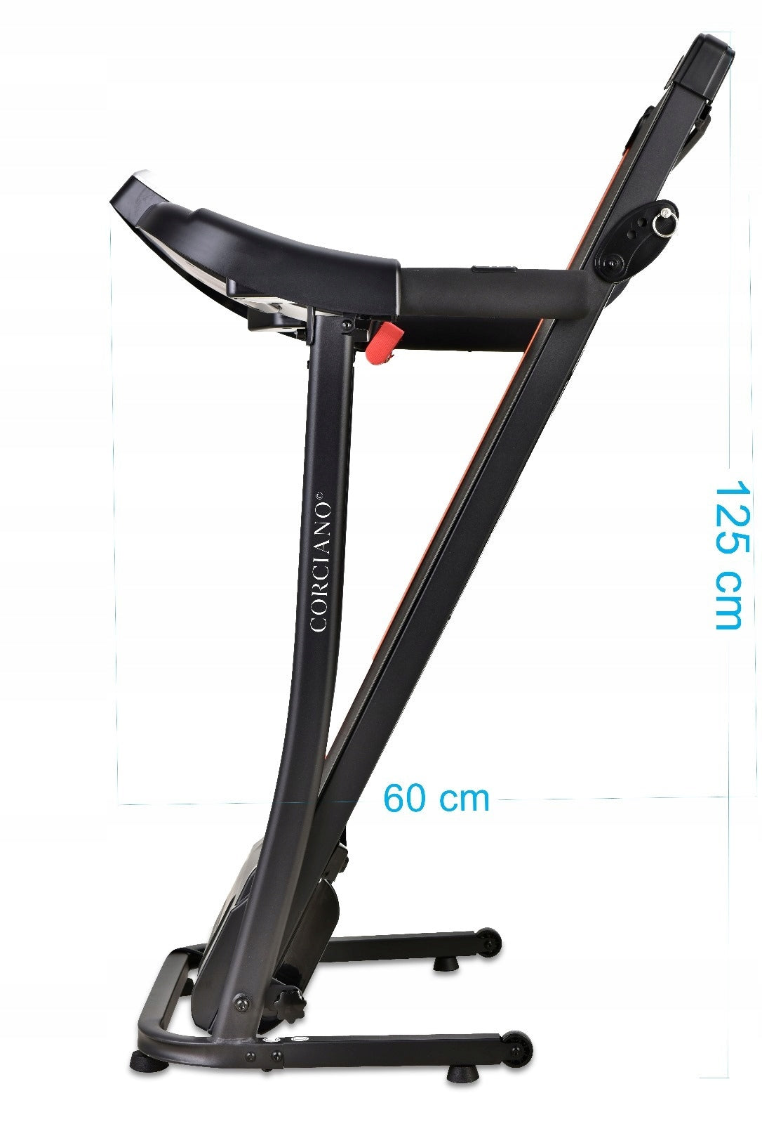TRENTO 501D Folding Electric Treadmill with Massager APP CORCIANO 3HP 120kg Measurements training duration distance speed burned calories