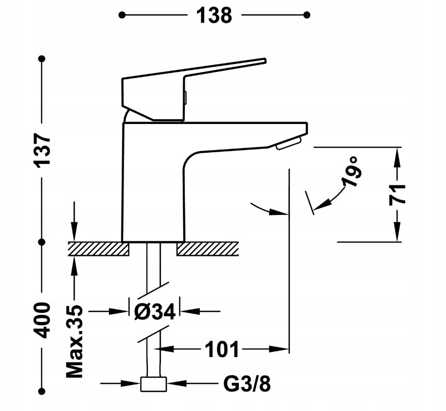 Mixer mit einem Griff Tres 21510310 