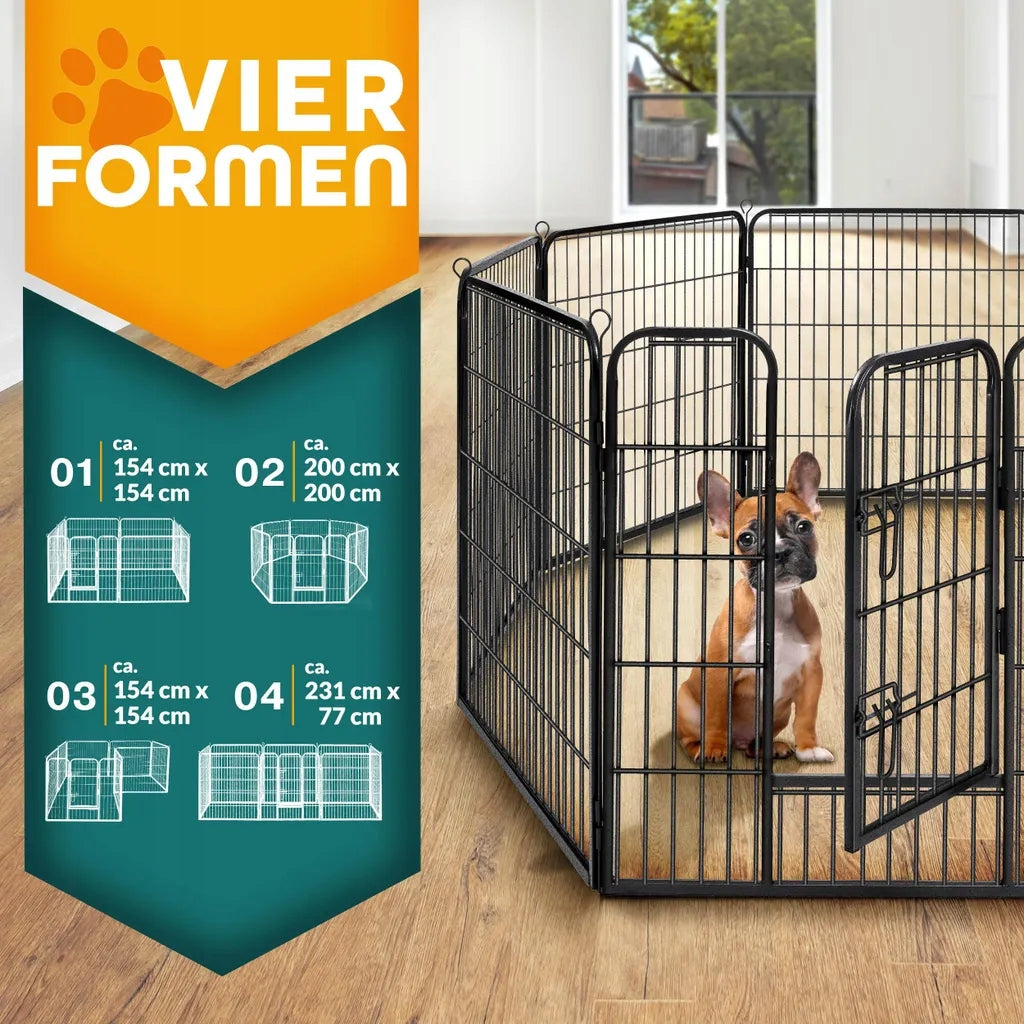 TRESKO Playpen for puppies 80 cm high with roof and ground anchors Manufacturer code WPLS09