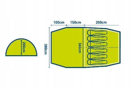 TRESPASS TENT TORRISDALE 6 3000mm -200 cm KROSNO Brand Trespass