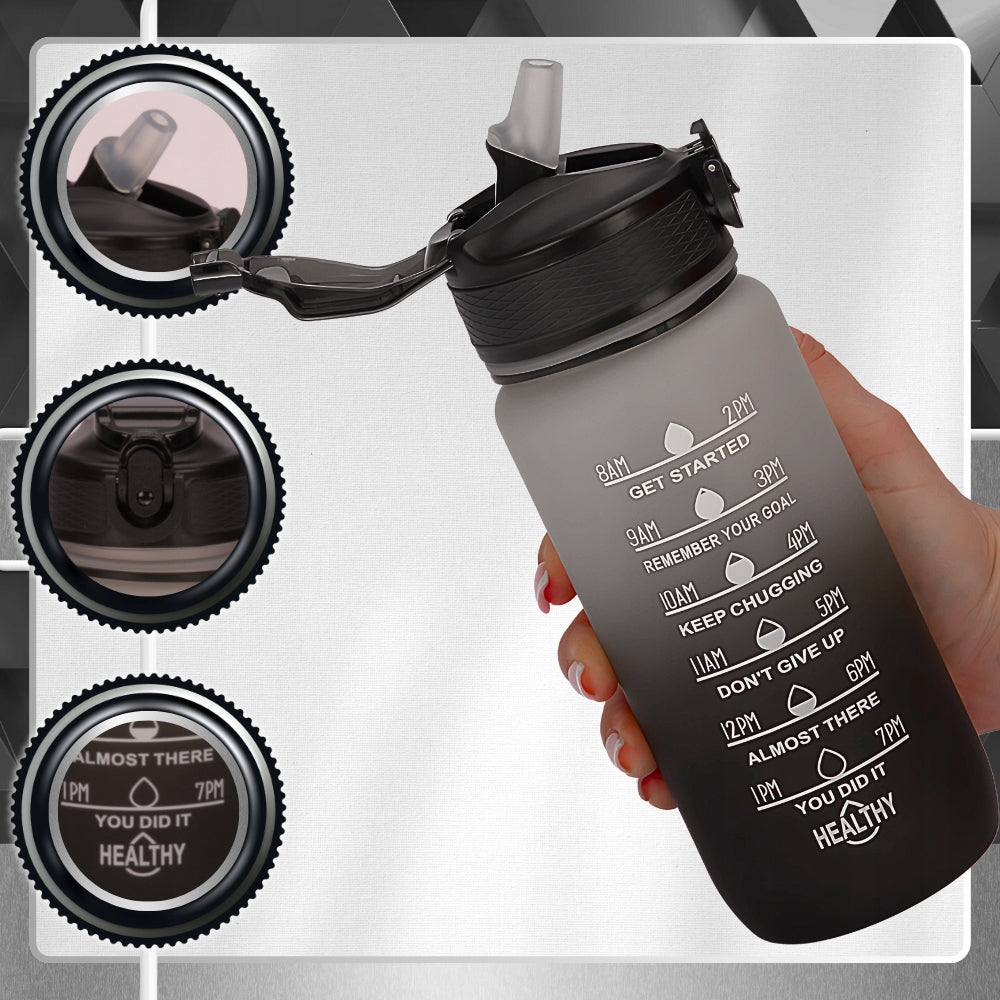 TRESSARI Motivational bottle water bottle black holder 600ml for water BPA FREE Volume 600 ml
