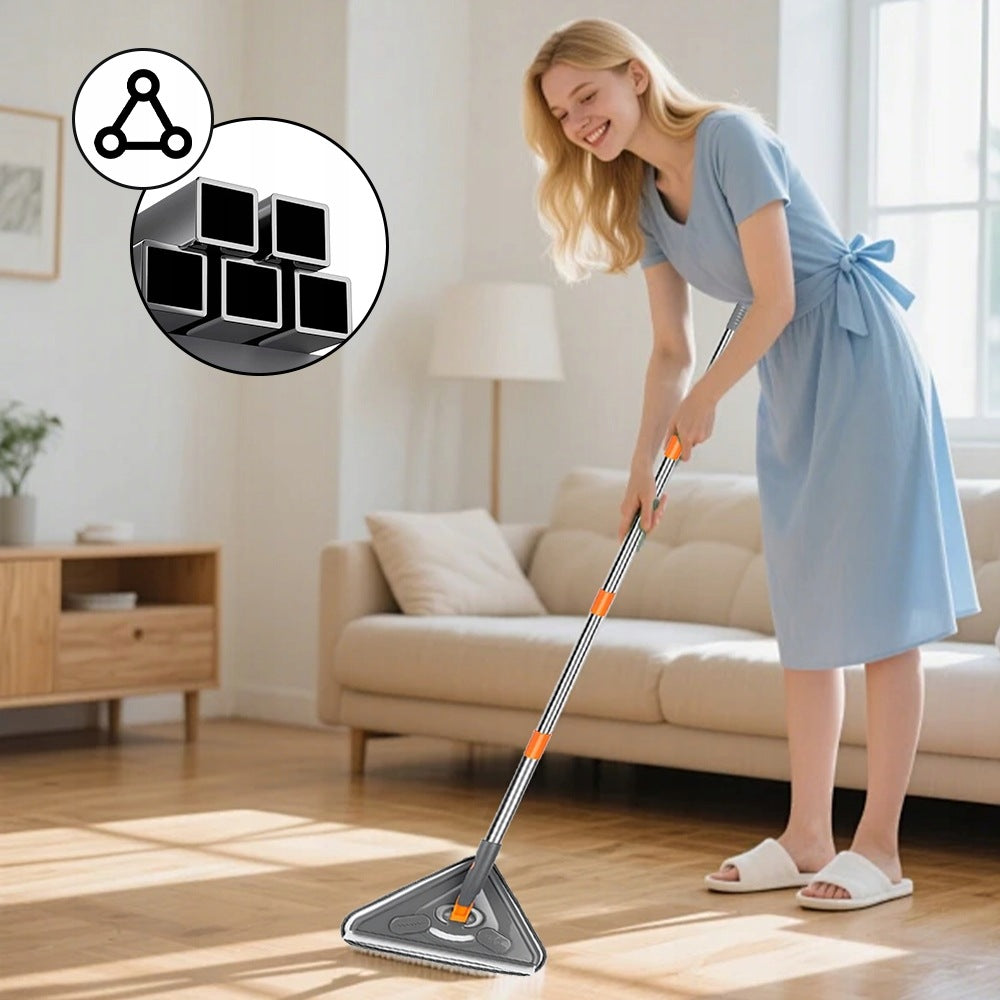TRIANGULAR FLOOR MOP SWIVEL FLAT TELESCOPIC + 6 MICROFIBER CARTRIDGES Brand no brand