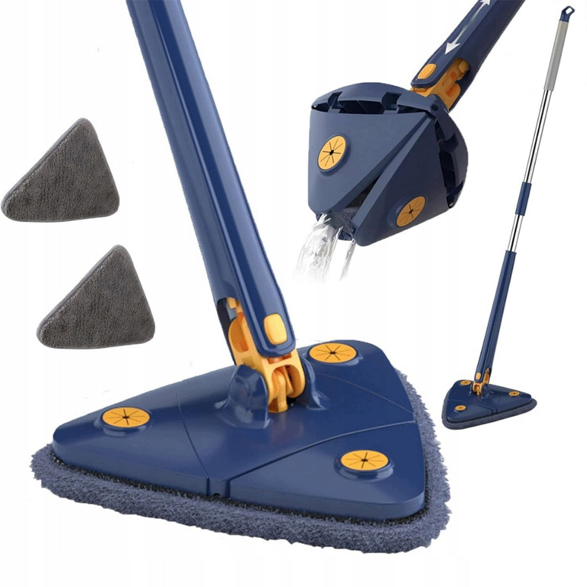TRIANGULAR MOP WITH 360 DEGREE ROTARY FLAT SQUEEZER FOR FLOOR CLEANING
