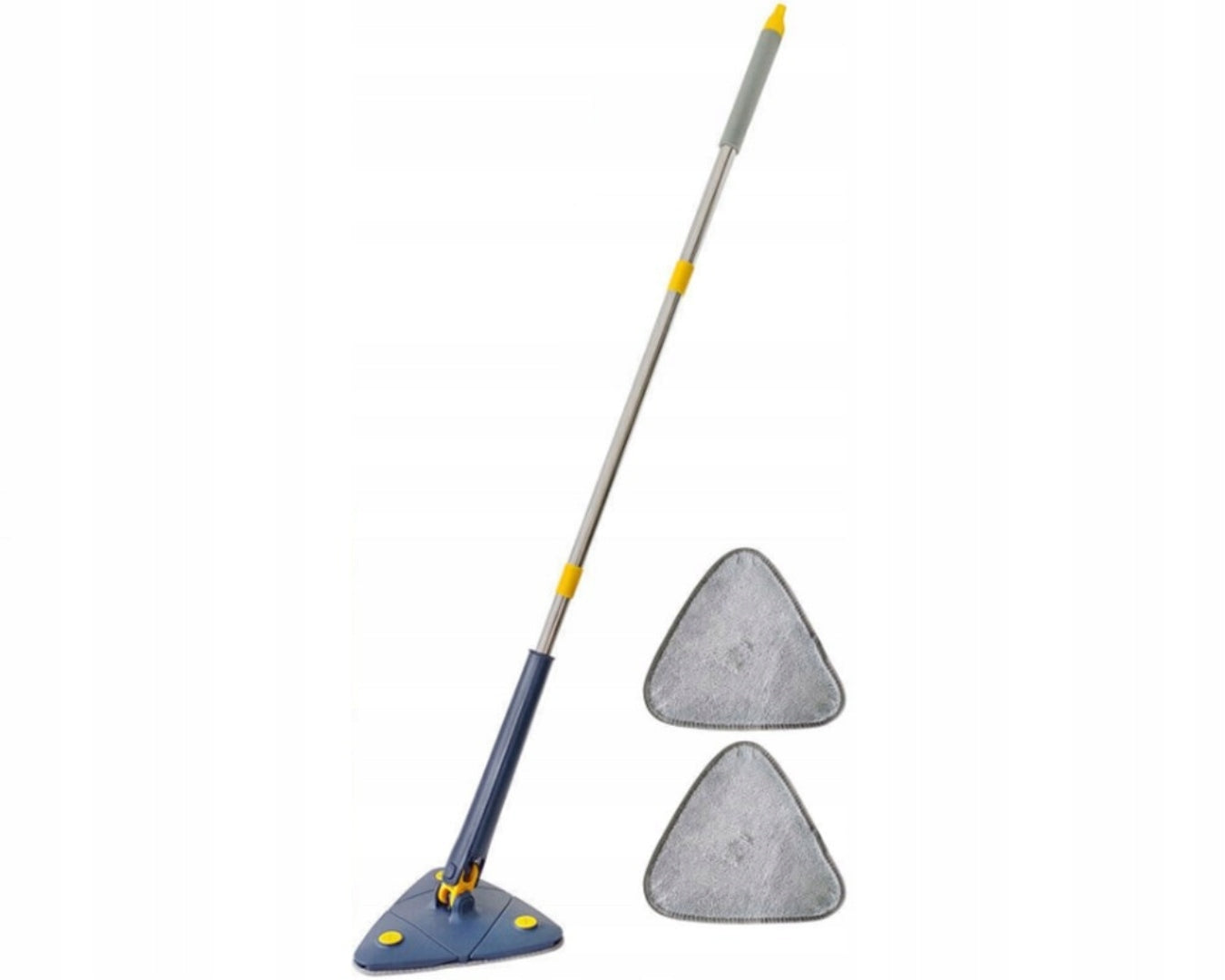 TRIANGULAR MOP WITH FLAT ROTARY SQUEEZER 360 DEGREE 3 CARTRIDGES