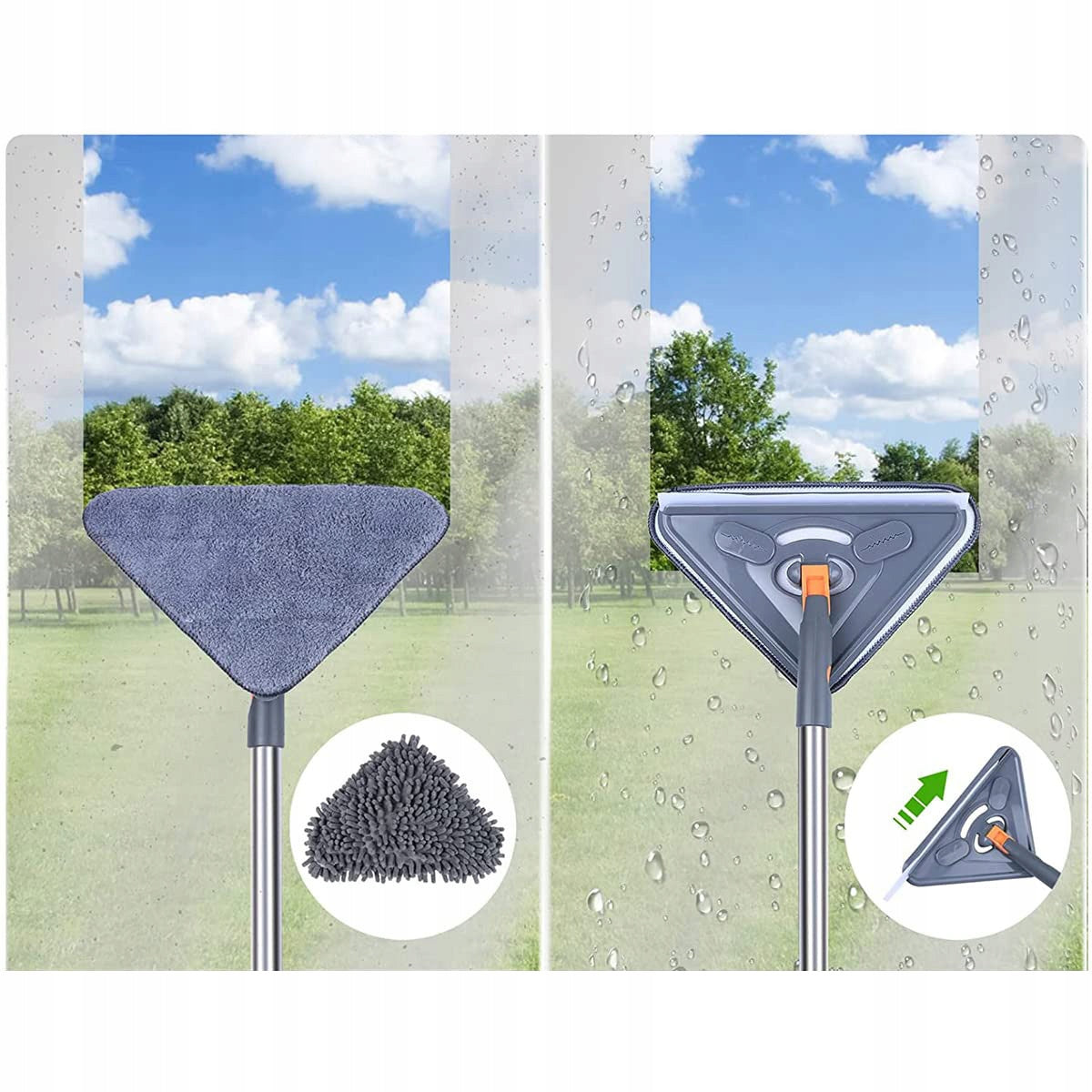 TRIANGULAR MOP WITH ROTATING MICROFIBER HEAD FOR CLEANING FLOORS AND CEILINGS Manufacturer code 569564734