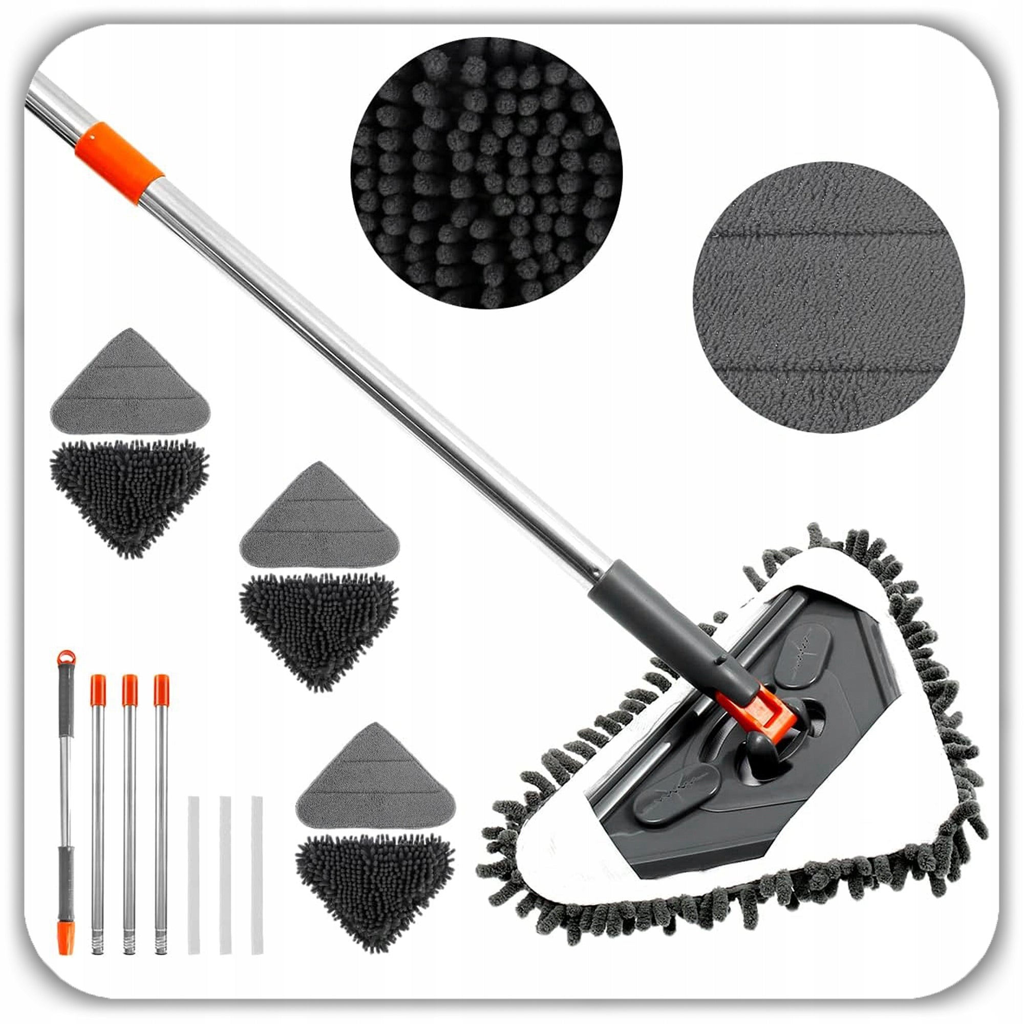 TRIANGULAR TELESCOPIC FLOOR MOP FLAT + 6 MICROFIBER CARTRIDGES Manufacturer code 5908049804670