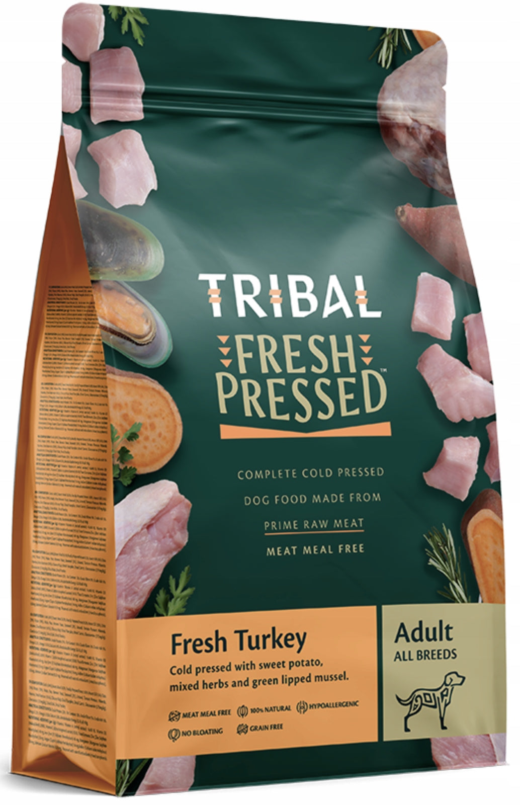 TRIBAL Fresh Pressed Cold Pressed Turkey Food for Adult Dogs 2,5kg
