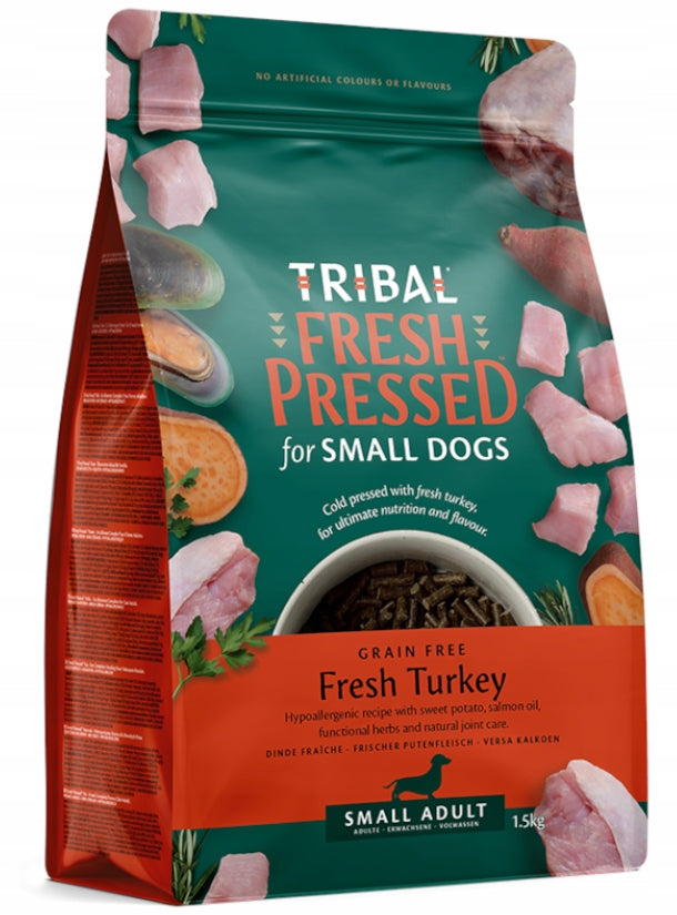 TRIBAL Small Breed Cold Pressed Turkey Small Breed Dog Food 1,5 kg