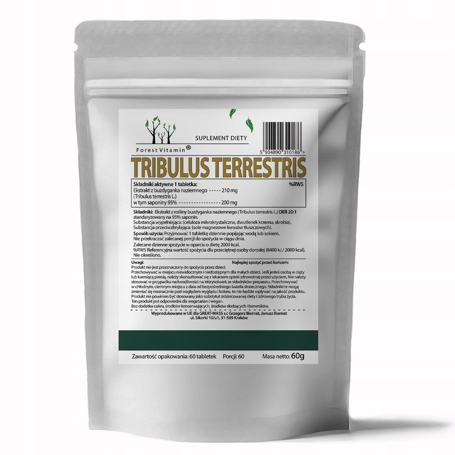 TRIBULUS TERRESTRIS TESTOSTERONE MACE STRONG 95% STRENGTH MUSCLE STRENGTH Expiration date not specified