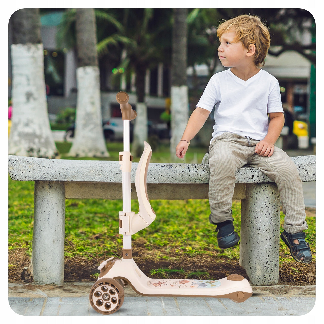 TRICYCLE SCOOTER FOR CHILDREN BALANCE RIDER WITH LED WHEEL SEAT Number of wheels 3