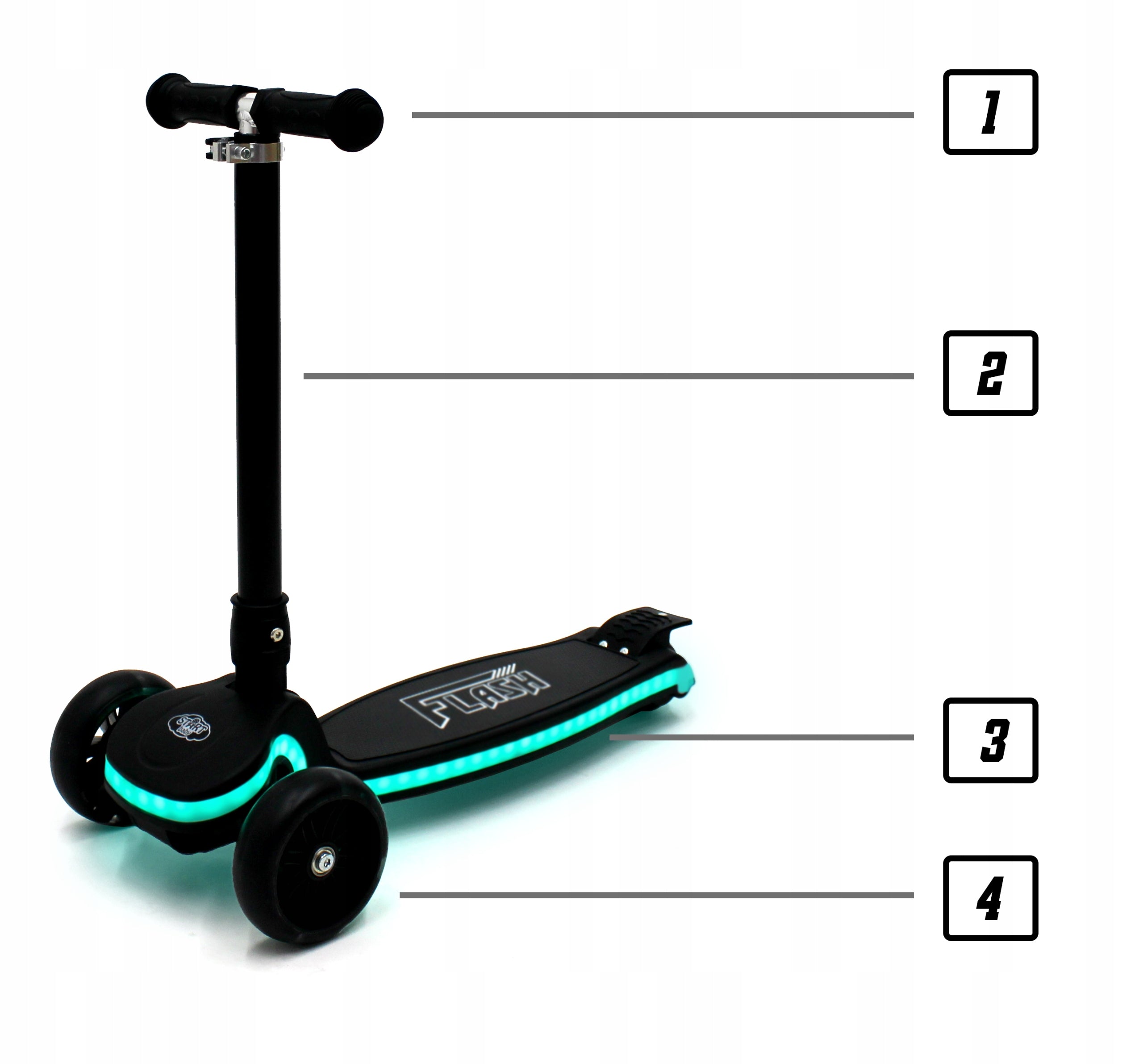 TRICYCLE SCOOTER FOR CHILDREN STARTBABY FLASH NEON LED 50kg BALANCE Kind tri-wheeled