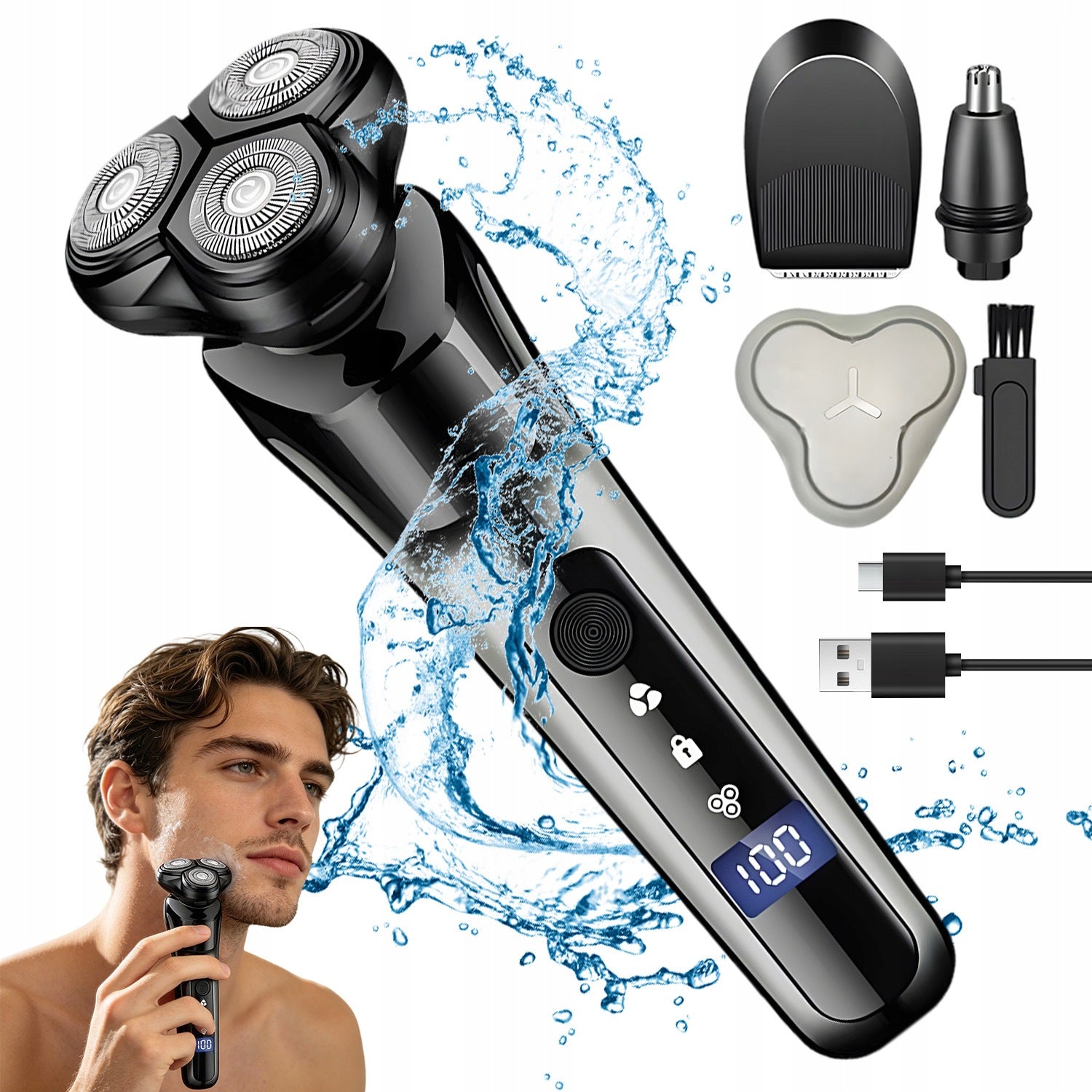 TRIMMER ELECTRIC FACE NOSE BAKI CAGE MULTIFUNCTIONAL BLACK Brand no brand