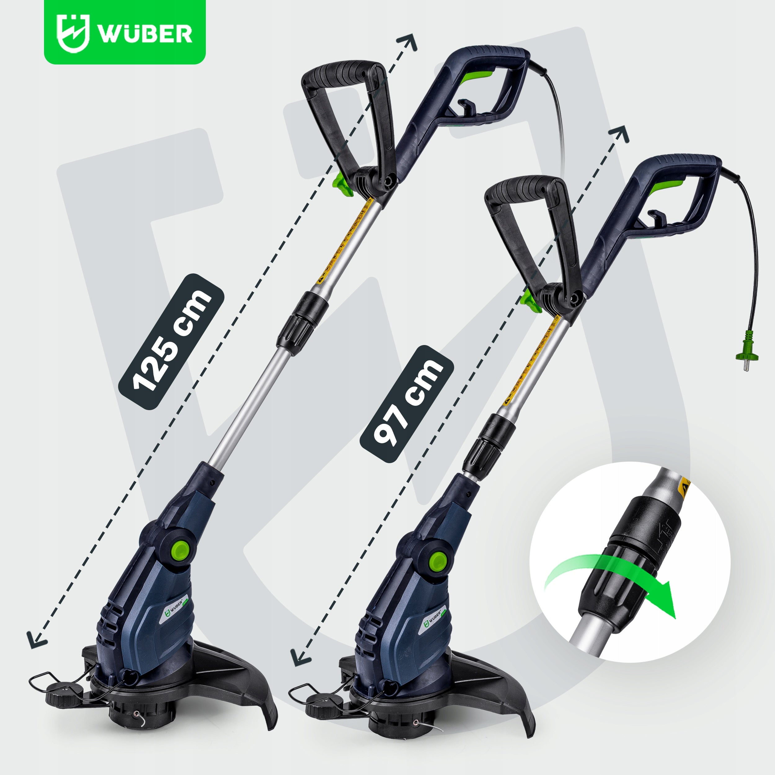TRIMMER ELECTRIC GRASS SCYTHE BRUSH CUTTER HEAD LINE 1,4MM WUBER Tool weight 2.3 kg