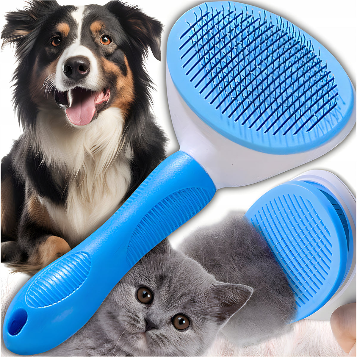 TRIMMER SELF-CLEANING BRUSH FOR SHORT HAIR LONG UNIVERSAL DOG