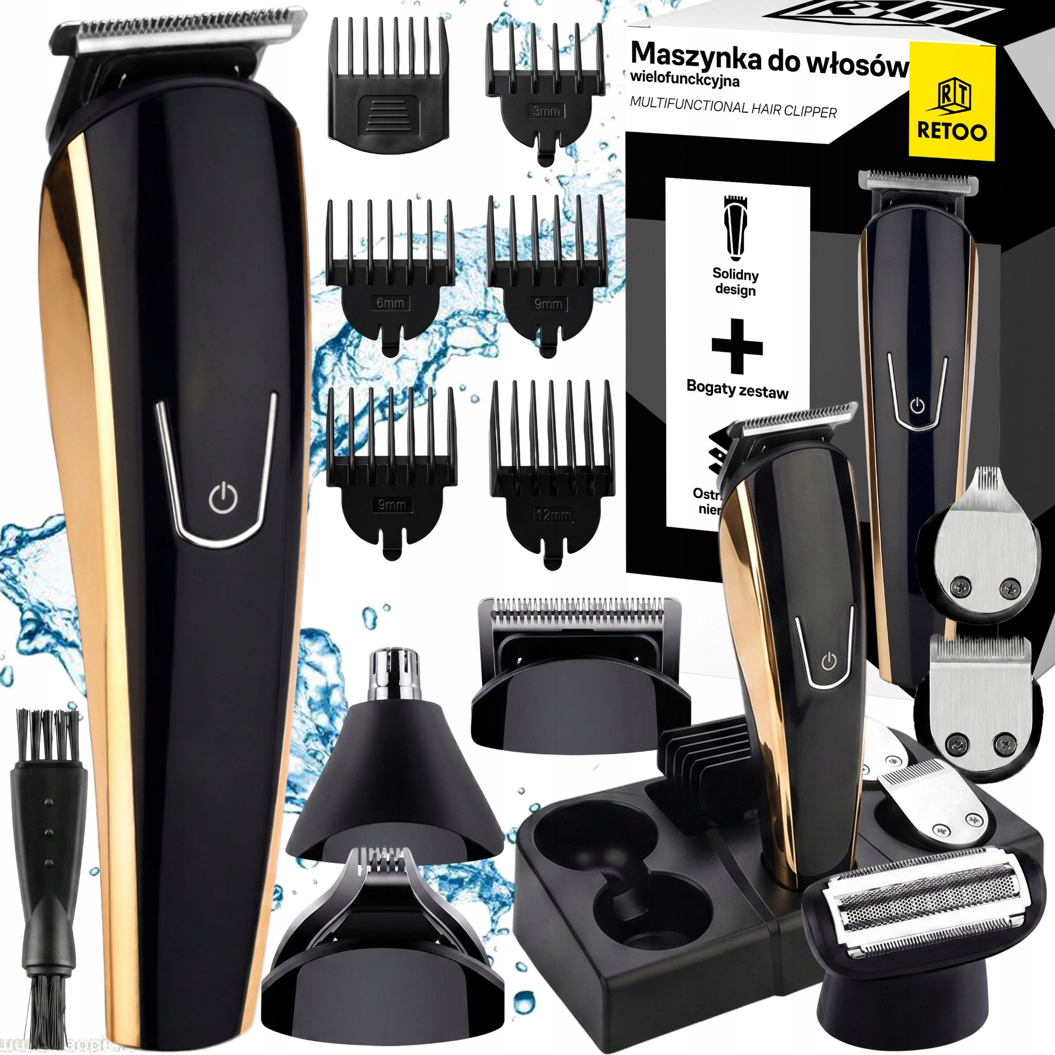 TRIMMER SHAVER SET FOR CUTTING BEARD HAIR NOSE EYEBROW CAPS