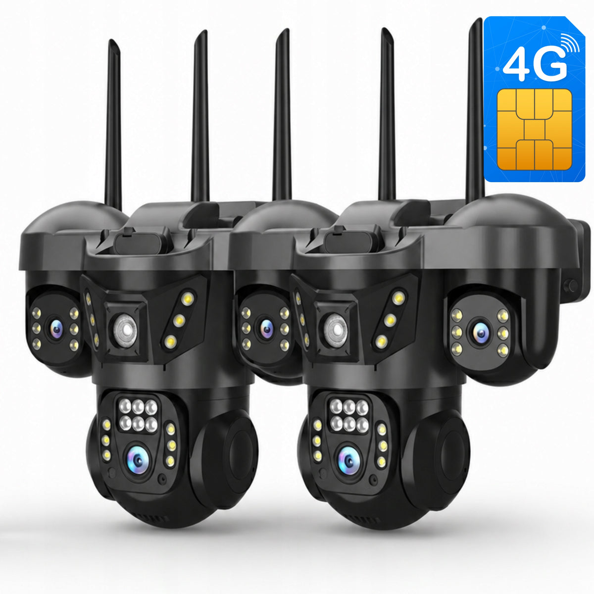 TRIPLE CAMERA GSM 4G LTE 6MPX ROTATING EXTERNAL FOR CARD TRACKING AI