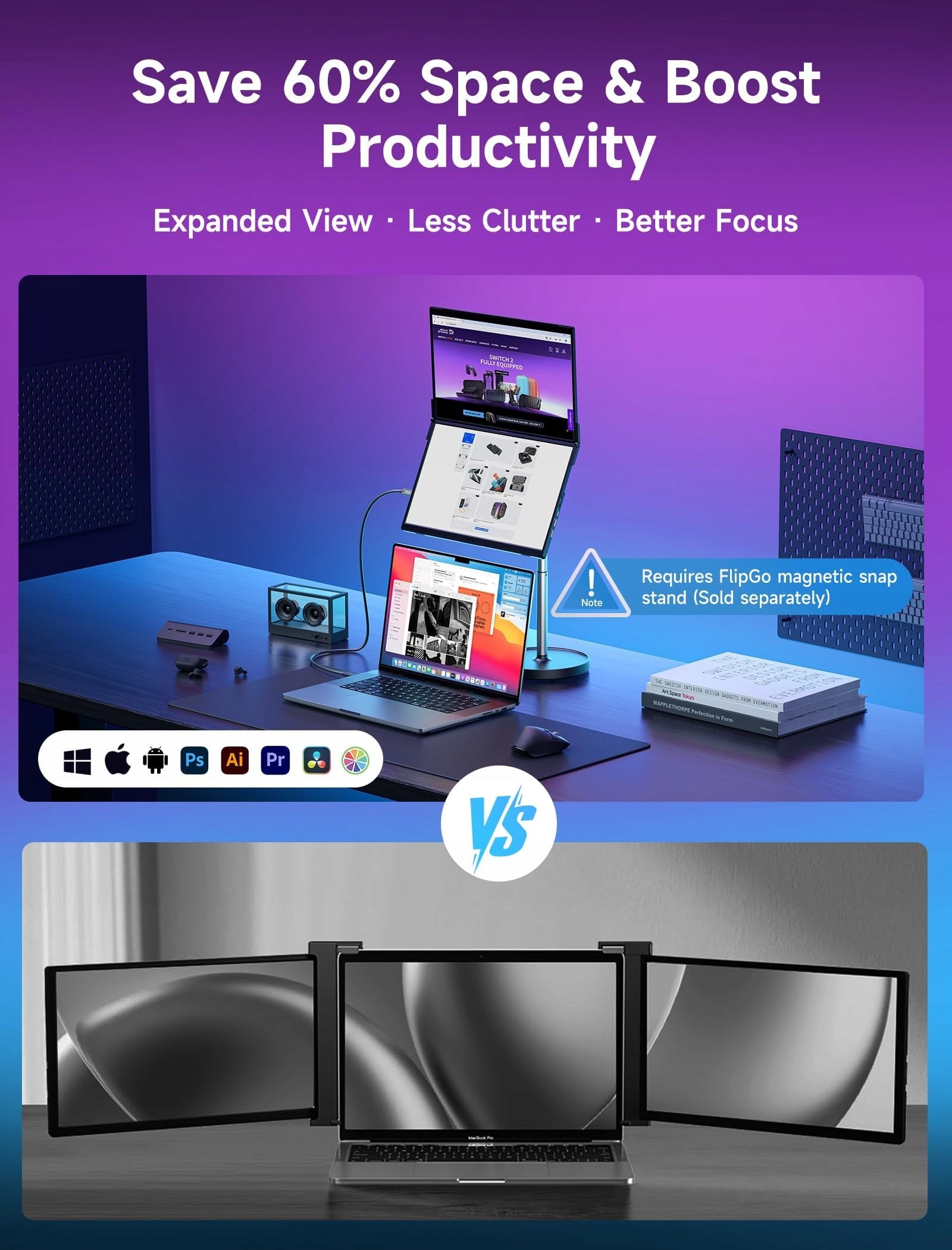 TRIPLE LAPTOP MONITOR 156 FHD IPS DUAL SCREEN USB-C Brand Jsaux