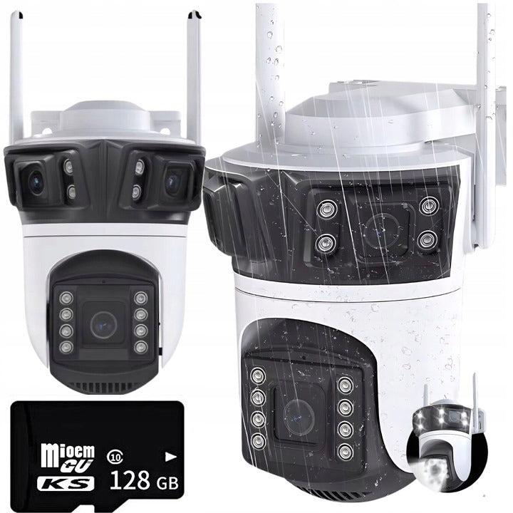 TRIPLE OUTDOOR CAMERA WIFI IP ROTATING CAMERA ICSEE 3in1 QHD 6MP HD