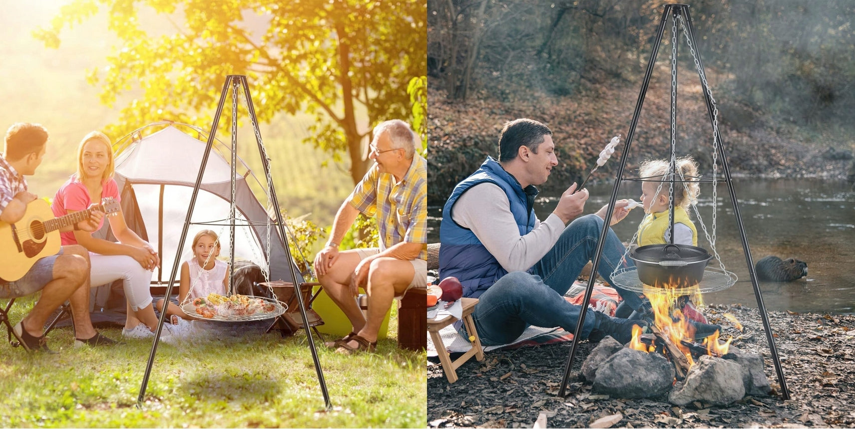 TRIPOD GRILL FOR GARDEN FIREPLACE WITH GRATE FOR HEARTHS 60 CM HEIGHT 152 Product height 152 cm