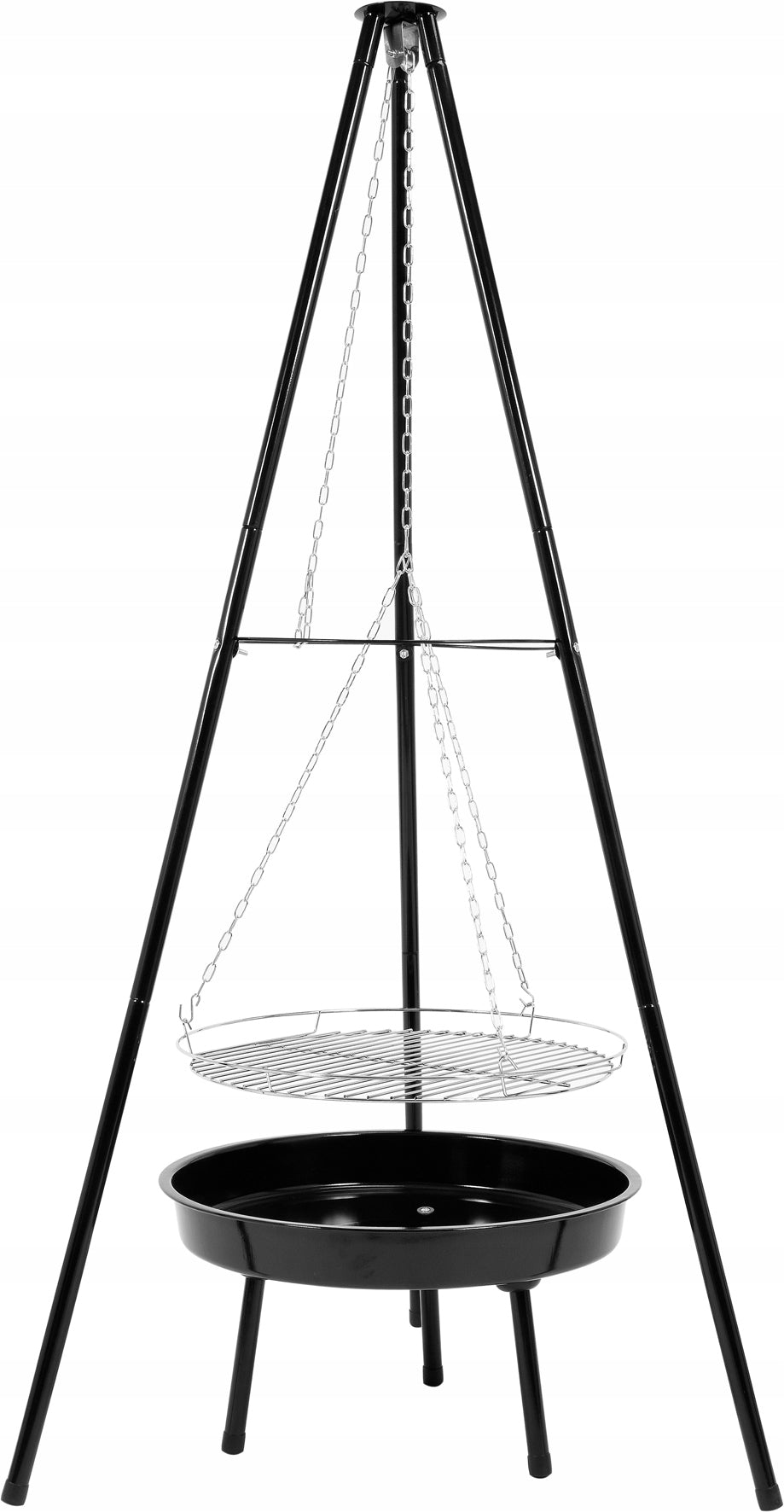 TRIPOD GRILL FOR GARDEN FIREPLACE WITH GRATE FOR HEARTHS 60 CM HEIGHT 152